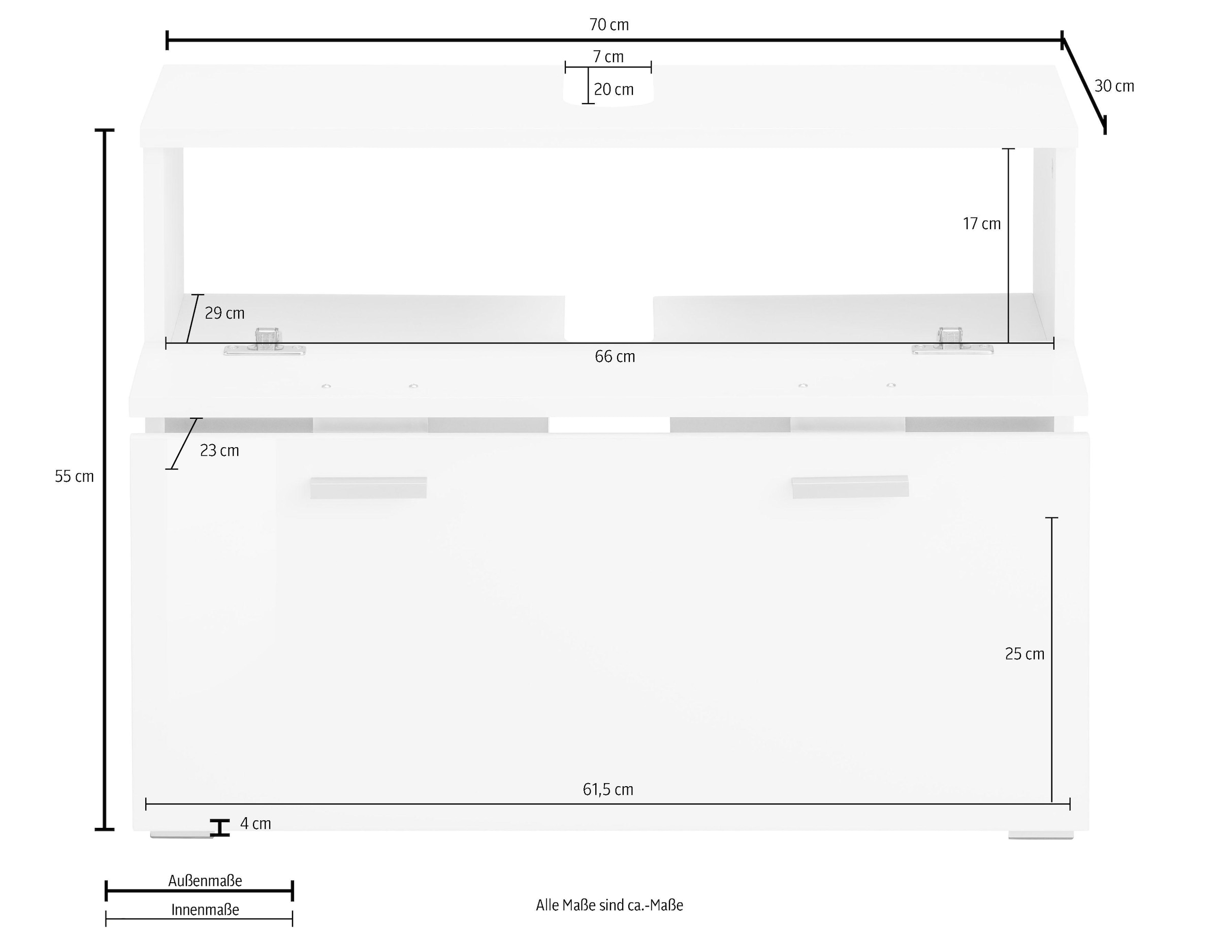 Places of Style Waschbeckenunterschrank »Rowan«, Breite 70 cm