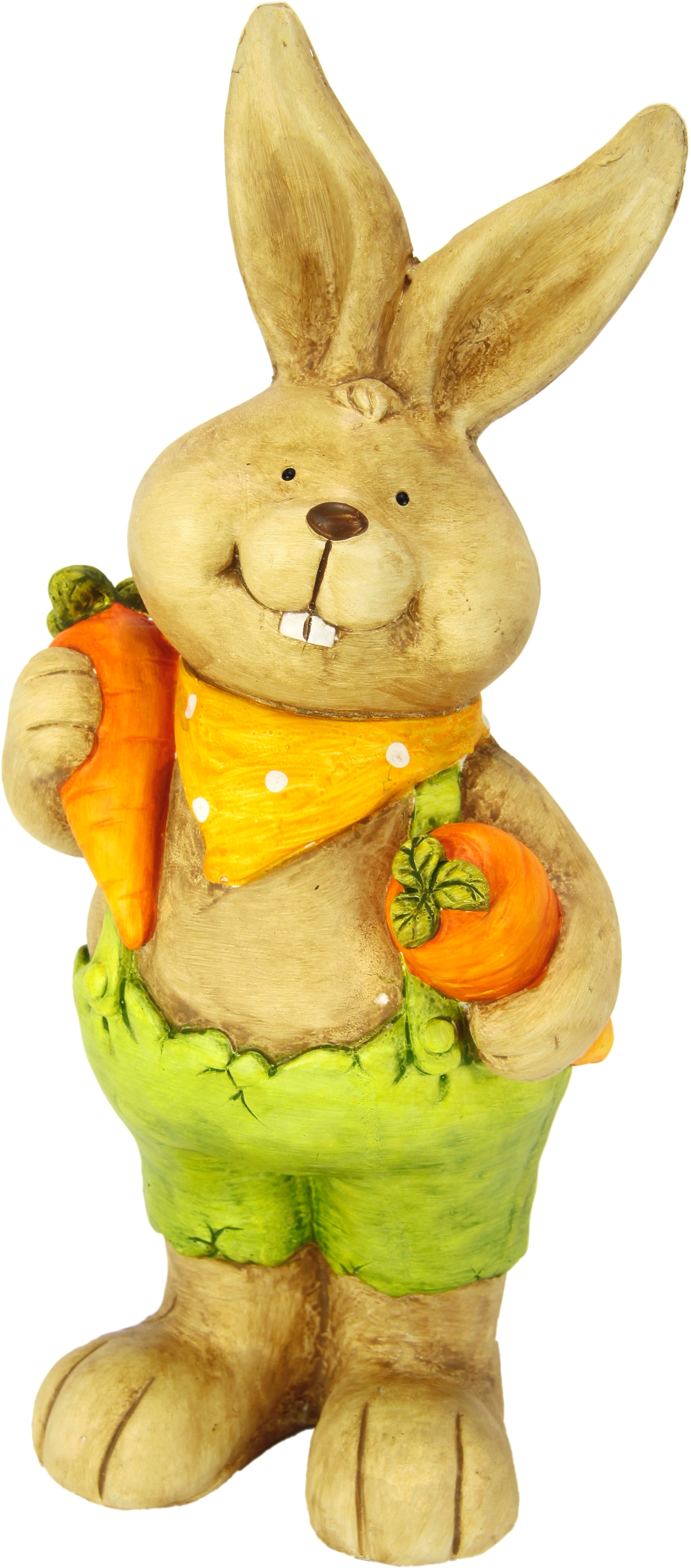 Image of I.GE.A. Dekofigur "Deko Osterhase mit Karotten" Figur 46 cm Deko Hase Osterdeko Hasenfigur Frühling Ostern Ostereier