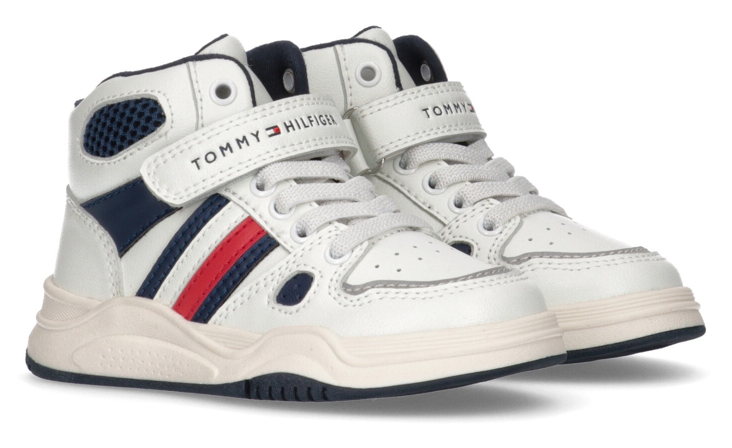 Trendige Tommy Hilfiger Sneaker cooler HIGH SNEAKER«, »STRIPES TOP ohne bestellen Farbkombi in Mindestbestellwert LACE-UP/VELCRO