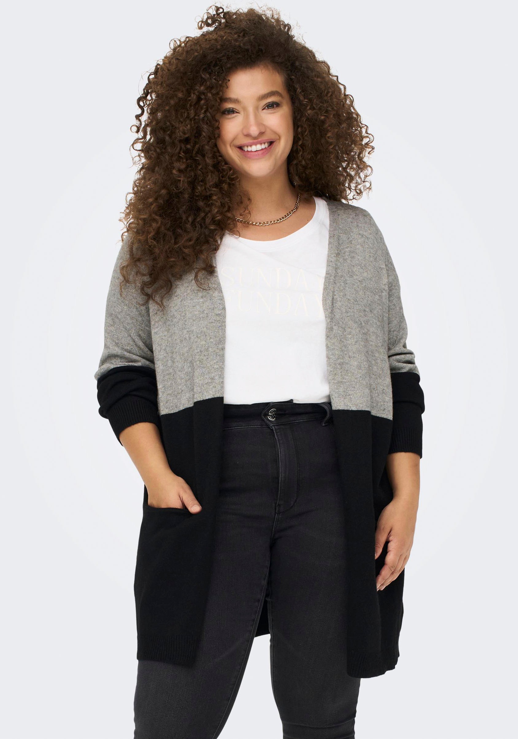 Image of ONLY CARMAKOMA Cardigan »CARSTONE«, im Color-Blocking-Look bei Ackermann Versand Schweiz