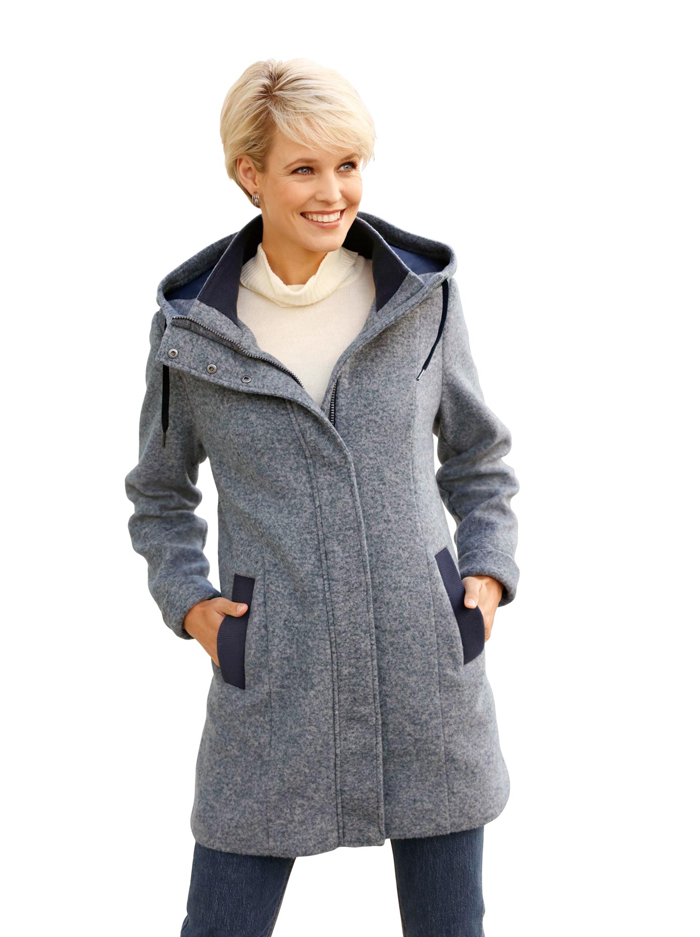 Langjacke, mit Kapuze
