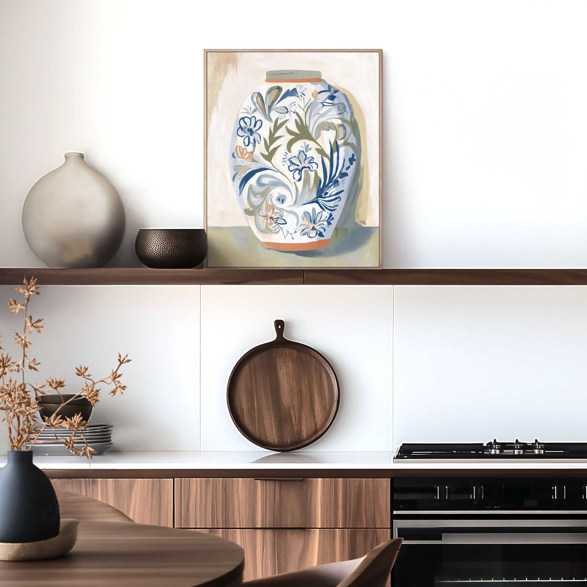 Image of Reinders Bild mit Rahmen "Blumenvase" Blumen 1 Stk. tlg. Wohnzimmer - Grün - MDF - Blumen und Pflanzen - 40x50 cm