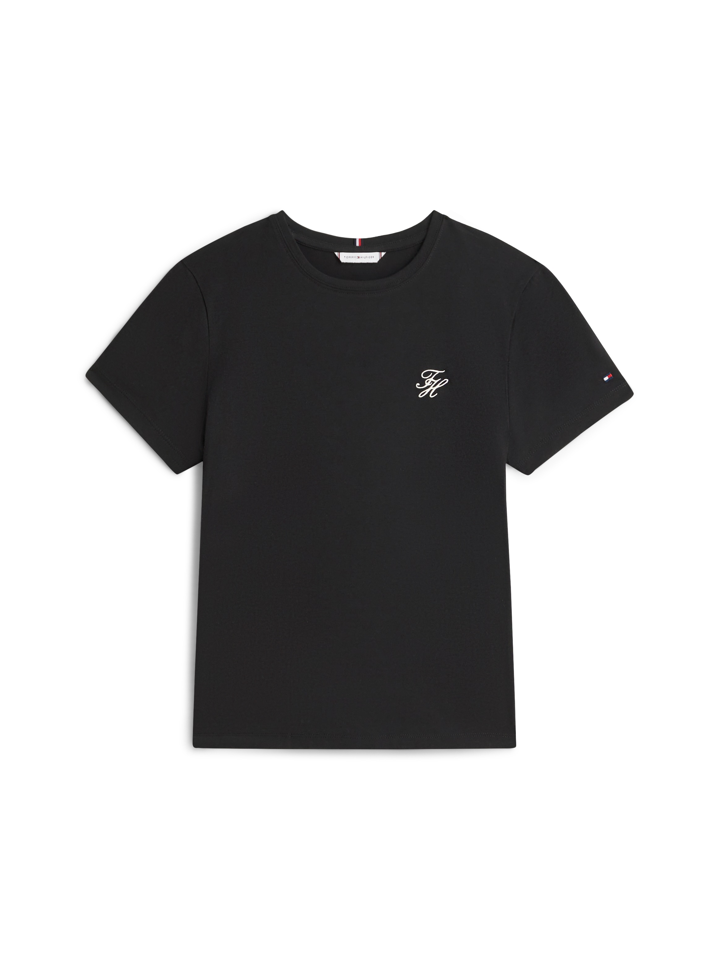 Tommy Hilfiger T-shirt à manches courtes »TH SCRIPT REG C-NK SS TEE« Stretch, Baumwollmischung, regular fit