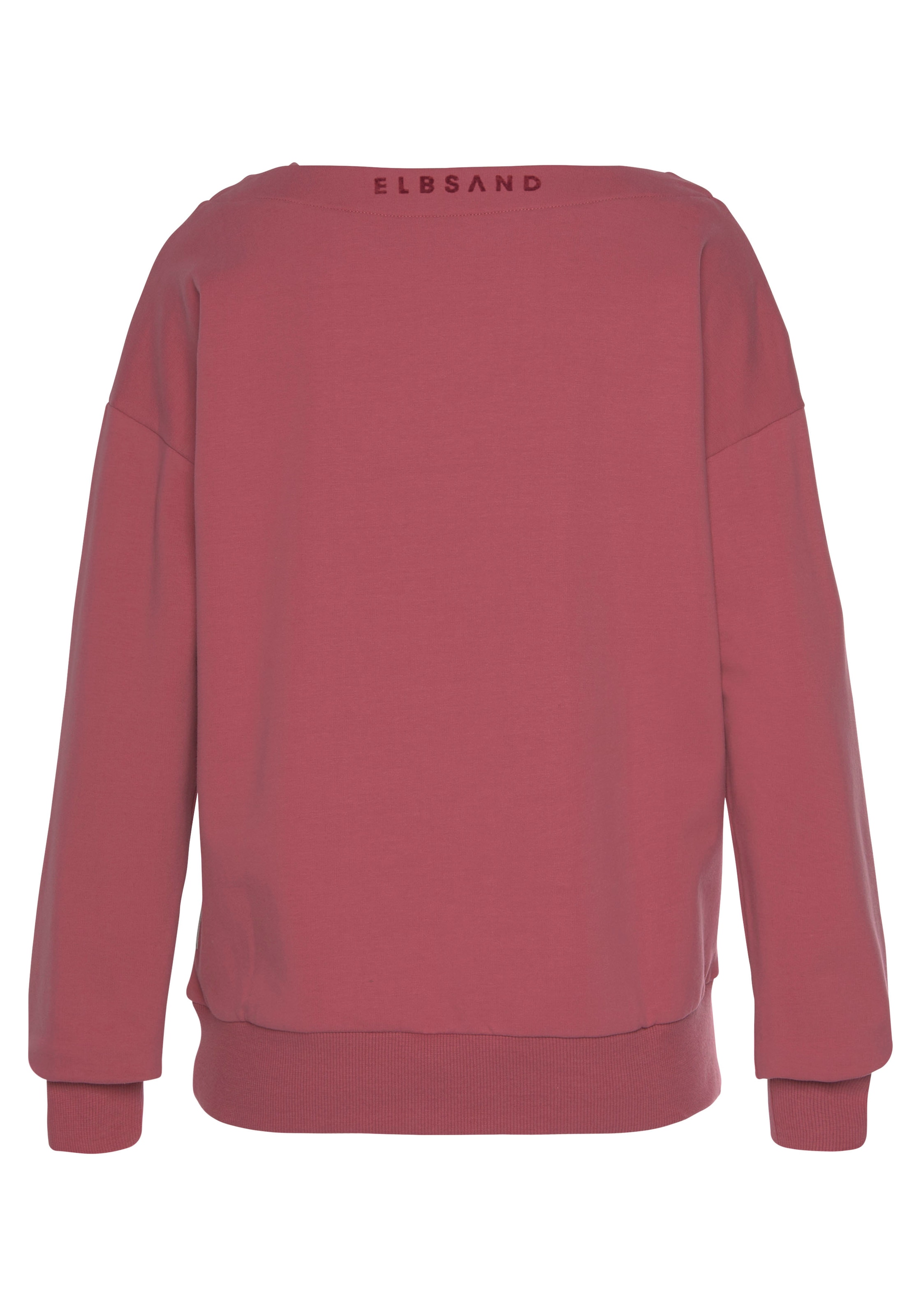 Elbsand Sweatshirt »Finnia«, mit Flockprint vorne, klassischer Sweater aus weicher Ware