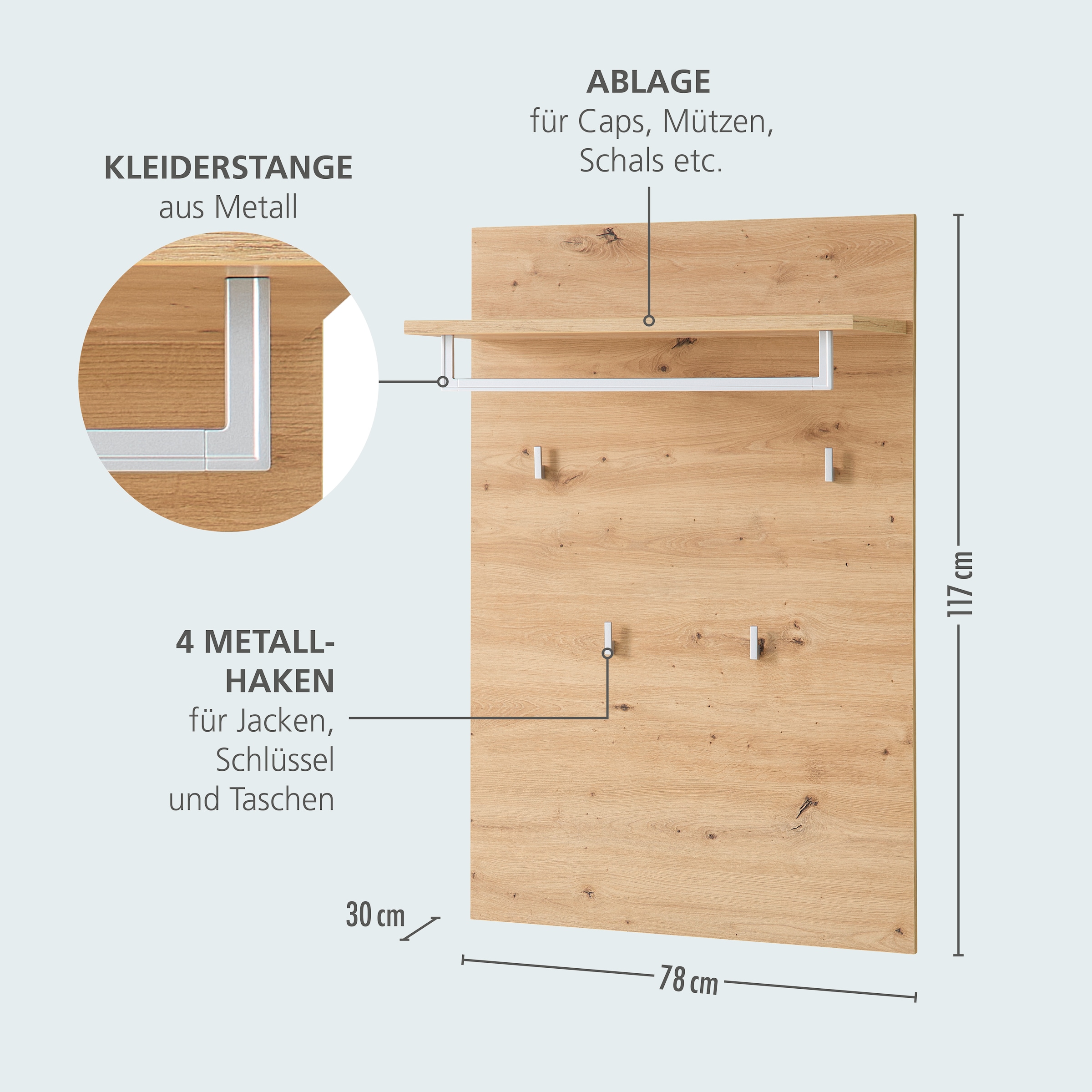 Innostyle Ensemble de vestiaires »Bari Garderobenprogarmm, BxHxT 206x202x38 cm« Ensemble, 4 cuis tlg.