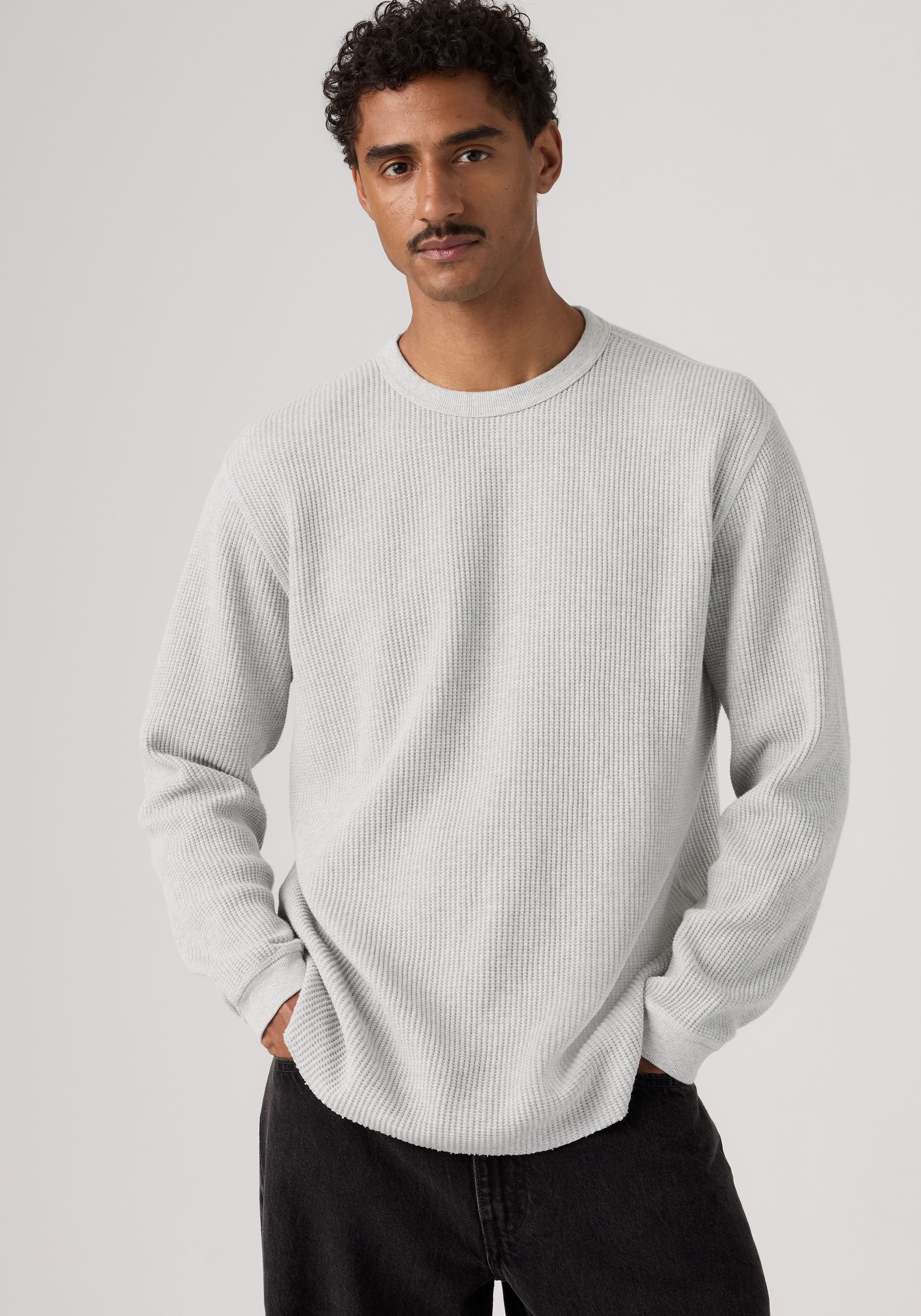 Levi's® T-shirt à manches longues motif en nid d'abeille