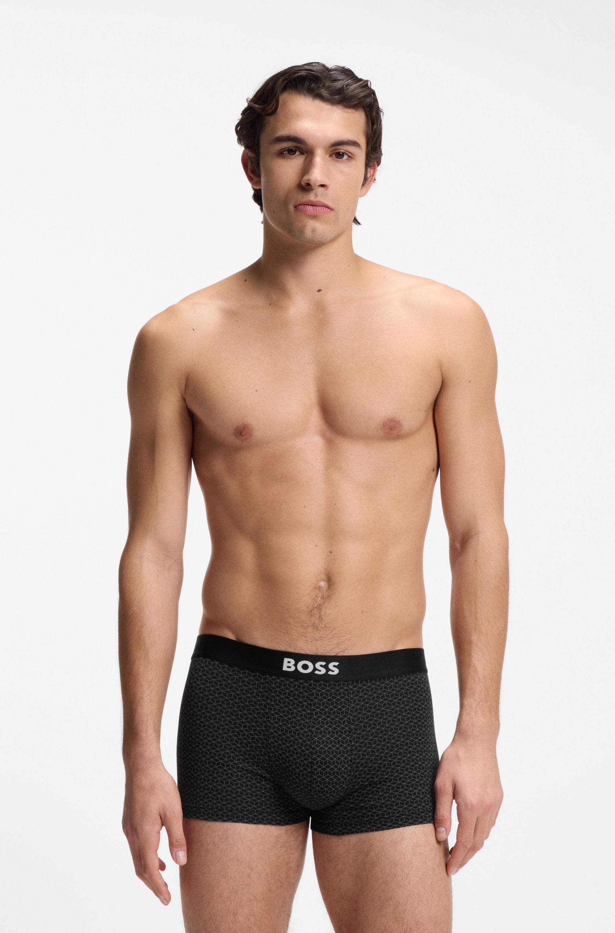BOSS Tronc »Trunk 3P BOSS ONE« 3 cuis hauteur de taille moyenne, 1x à motifs, 2x unis