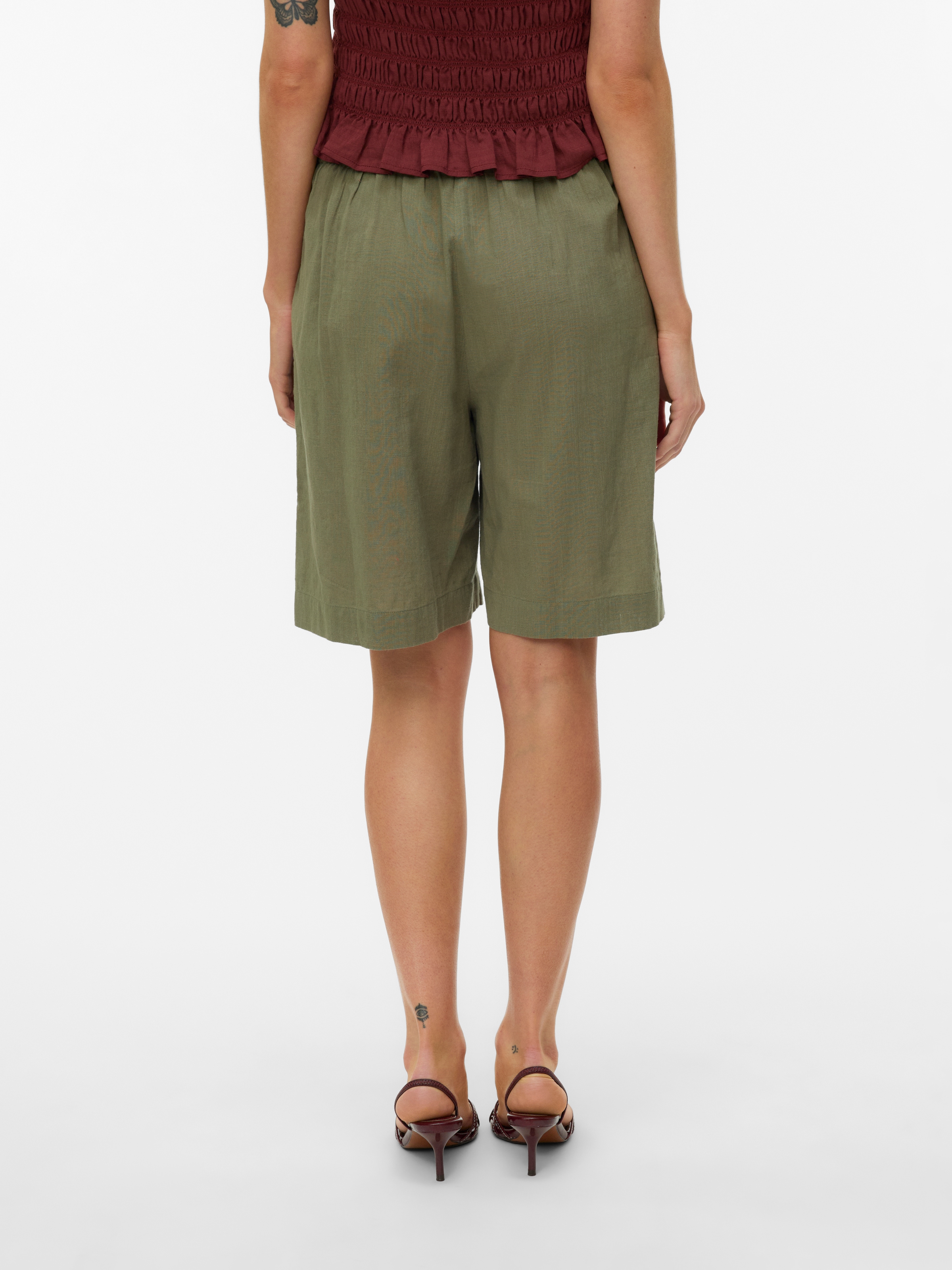 Vero Moda Short »VMCAIA BERMUDA WVN NOOS«  Mélange coton, coupe régulière, avec lin
