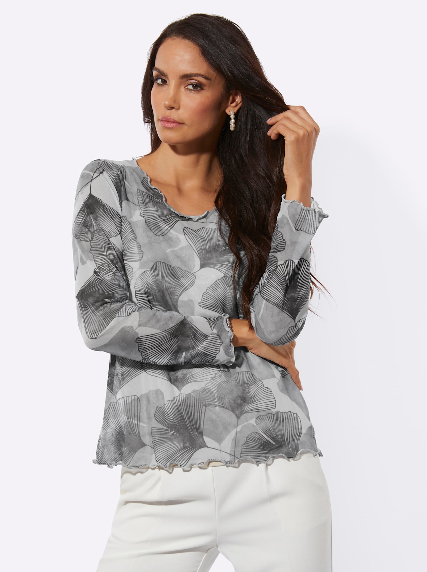 creation L Langarmshirt »Mesh-Shirt« 1 tlg.