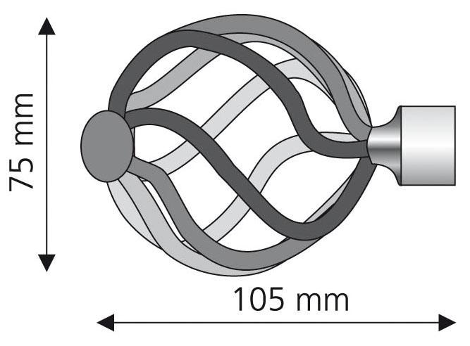 Liedeco Embout de tringle à rideaux »Helena« pour tringles à rideaux Ø 16 mm