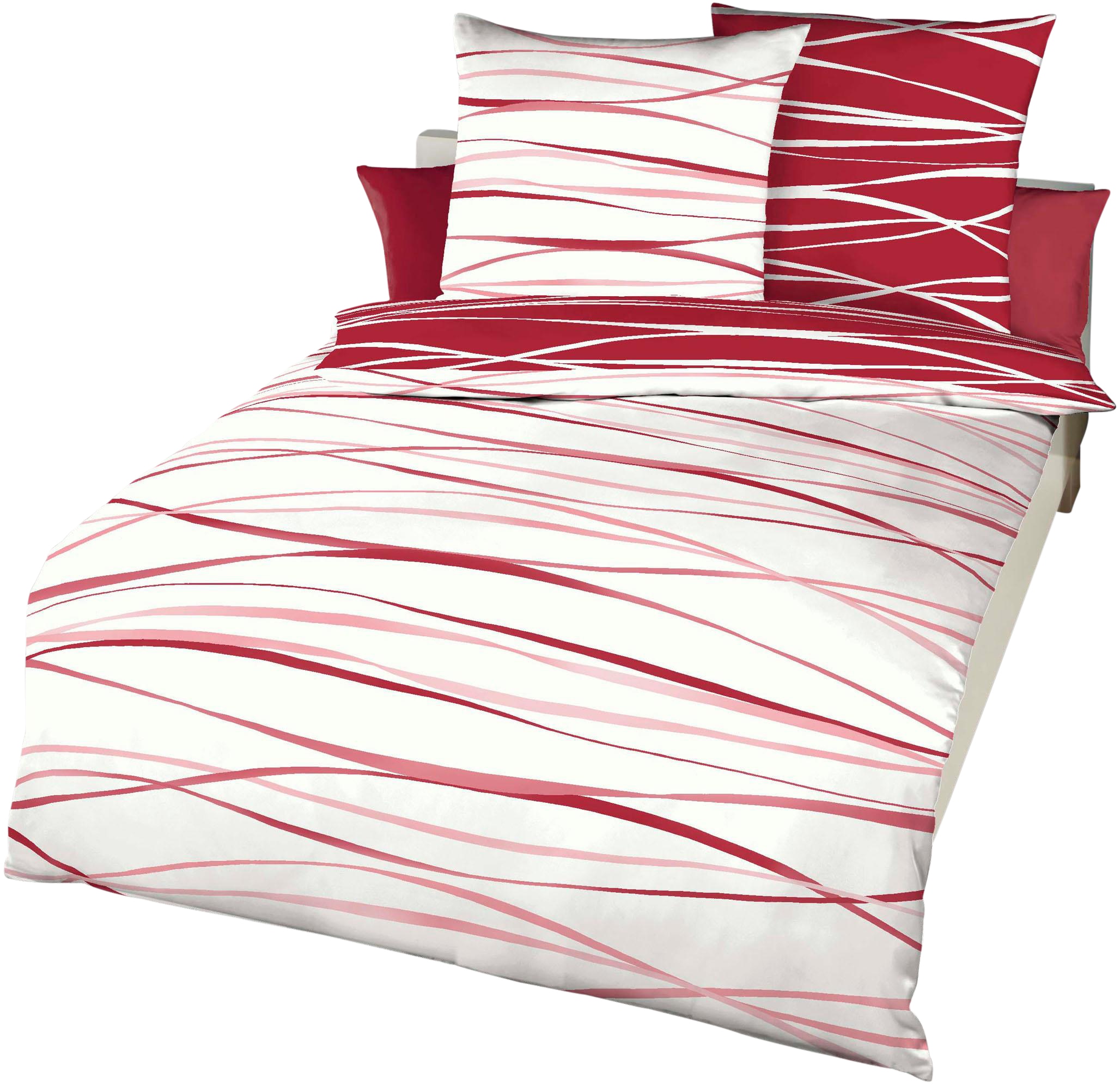 Kaeppel Bettwäsche »MOTION, IN GR. 135X200, 155X220 ODER 200X200 CM, MIT REIssVERSCHLUSS«, aus Baumwolle, mit feinen Wellenlinien, wahlweise mit Wendeoptik