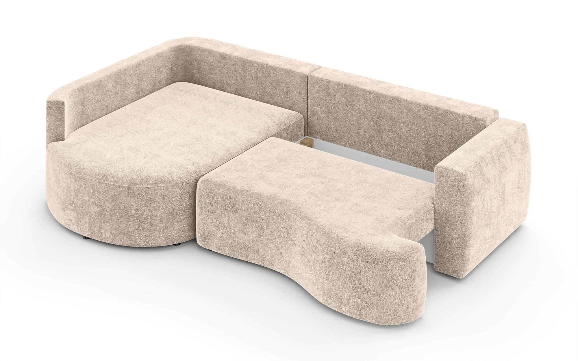 INOSIGN Ecksofa »Kahekili, Schlafsofa mit Bettkasten, Masse B/T/H: 255/181/90/ cm«, L-Form mit Wellenunterfederung, 7 Rückenkissen und 2 Zierkissen