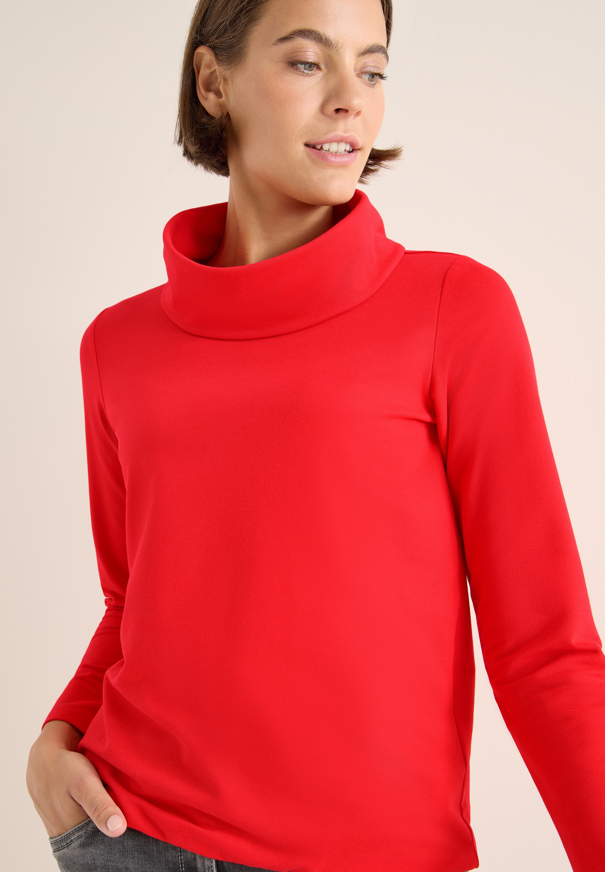 Cecil T-shirt à manches 3/4 mit grossem Kragen