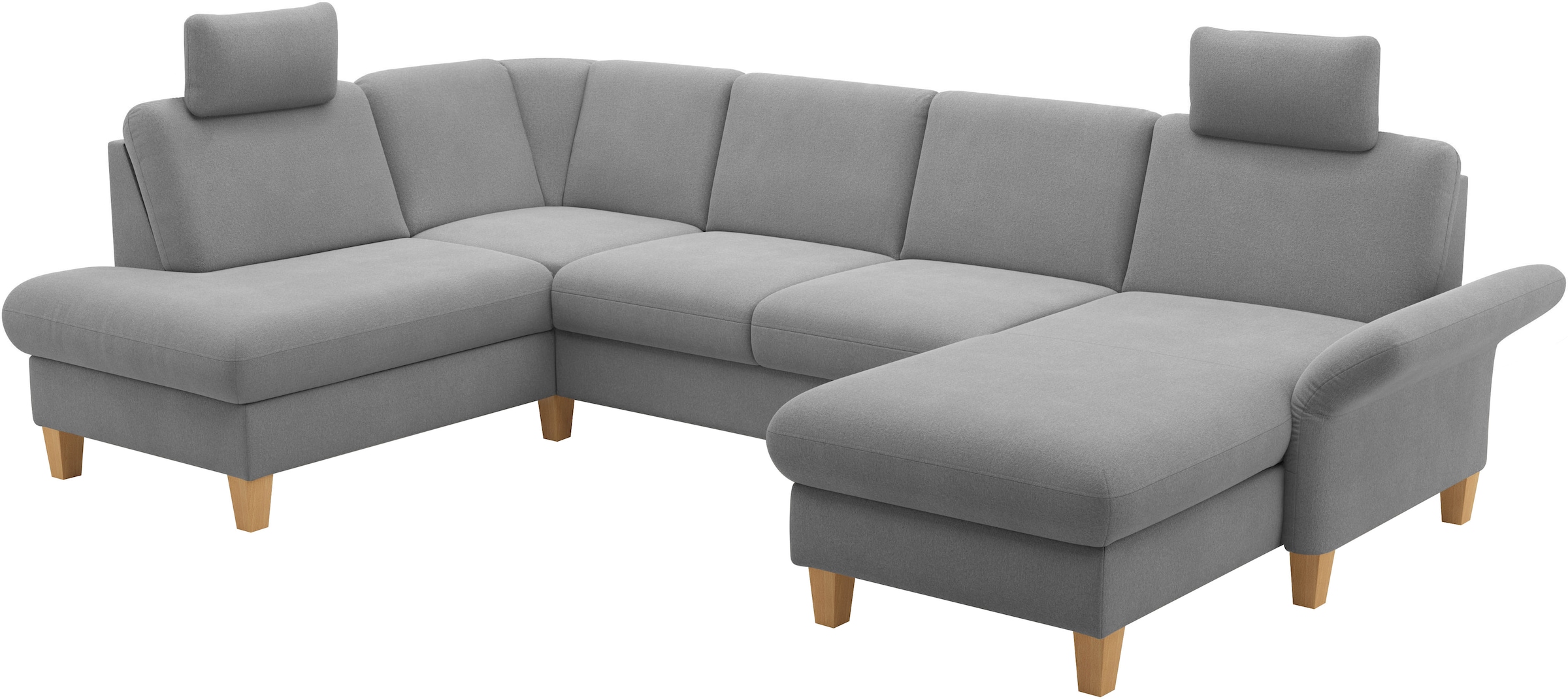 Home affaire Wohnlandschaft »Rochelle, U-Form«, optional mit Armteilverstellung, mit Bettfunktion & Bettkasten