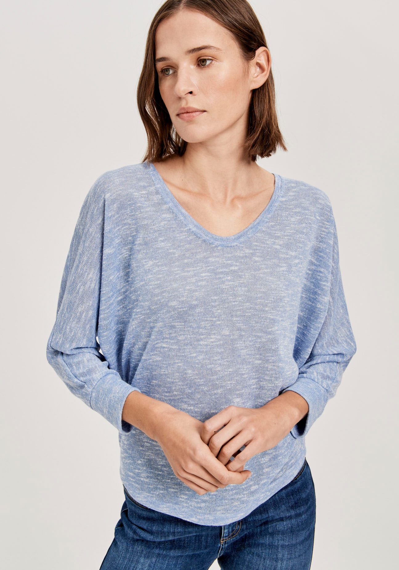 Image of OPUS Langarmshirt »Sunshine«, mit V-Ausschnitt bei Ackermann Versand Schweiz