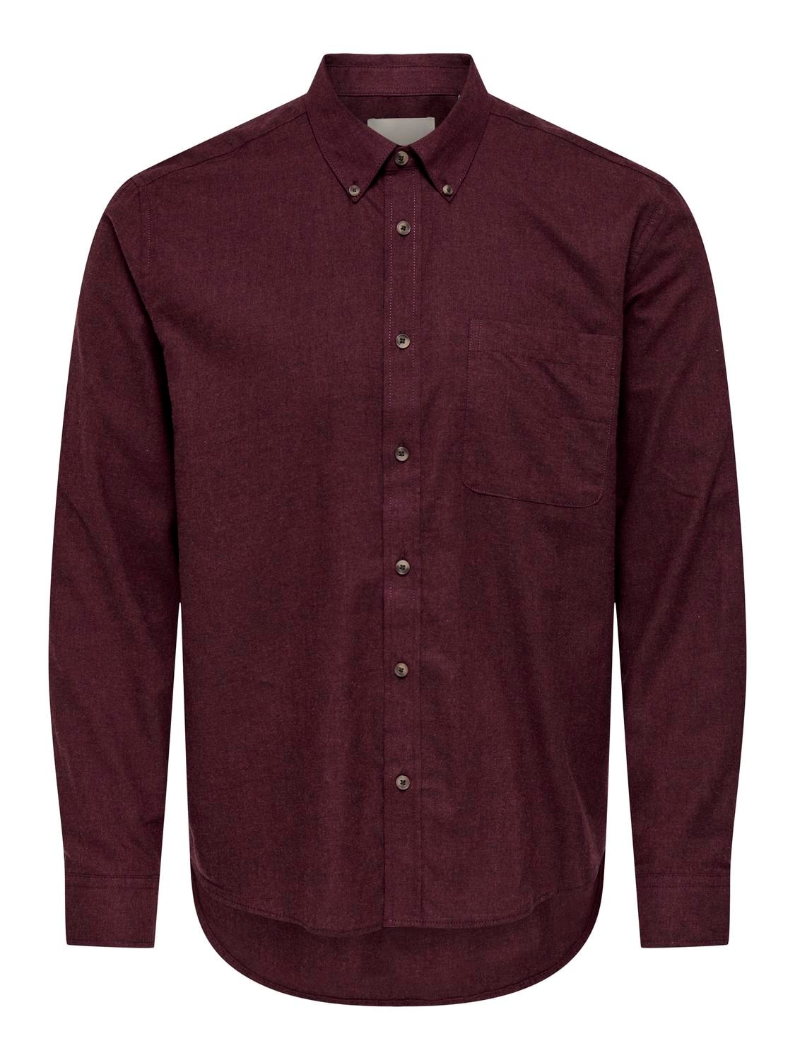 ONLY & SONS Chemise à manches longues »ONSJUPITER REG FIT LS SHIRT NOOS« mit Button Down Kragen
