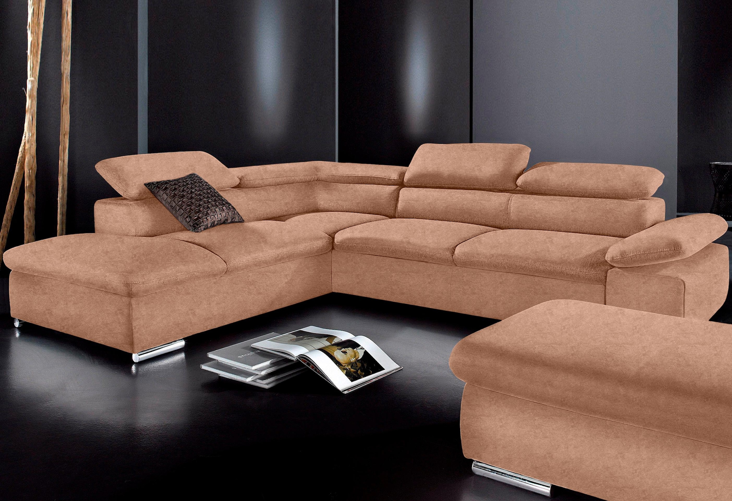 Ecksofa Alcudia L-Form, wahlweise mit Bettfunktion, inklusive Arm- und...