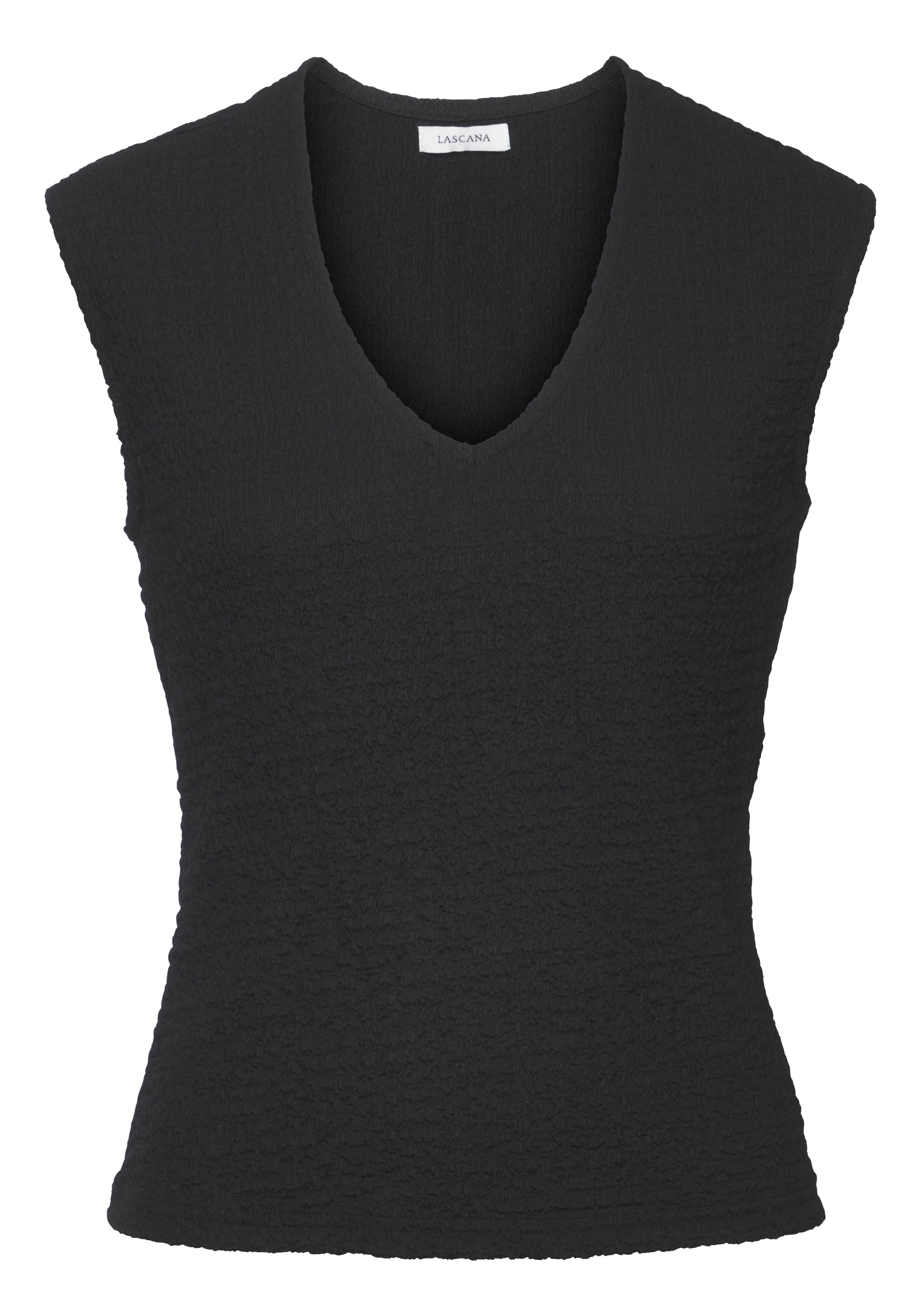 Image of LASCANA Kurzarmshirt "aus modischer Strukturware mit V-Ausschnitt"