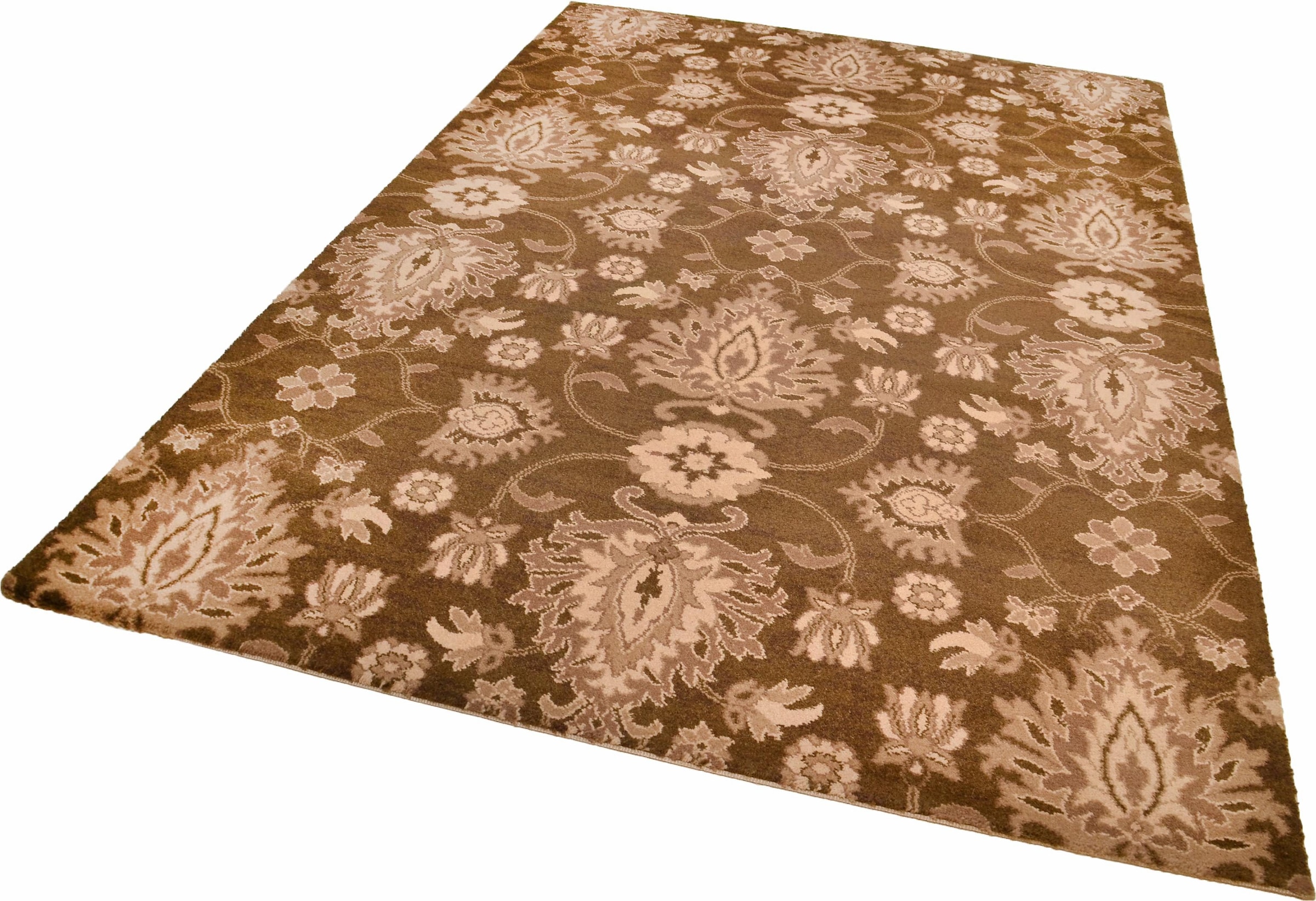 Image of THEKO Teppich "Timeless 1" rechteckig 12 mm Höhe Kurzflor, florales Design, 80% Schurwolle, Wohnzimmer