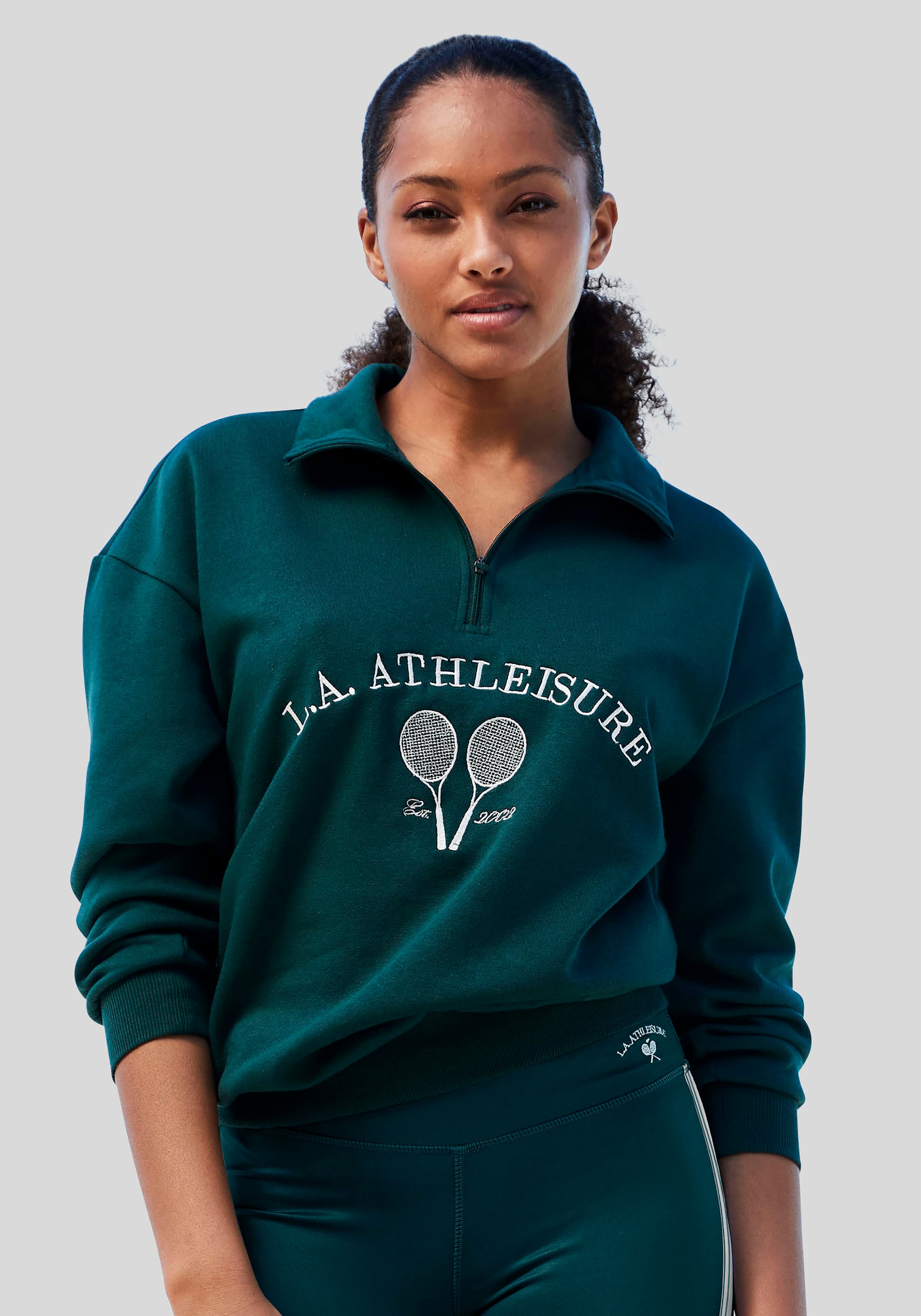 Sweatshirt »Tennis«, mit Stehkragen und Reissverschluss