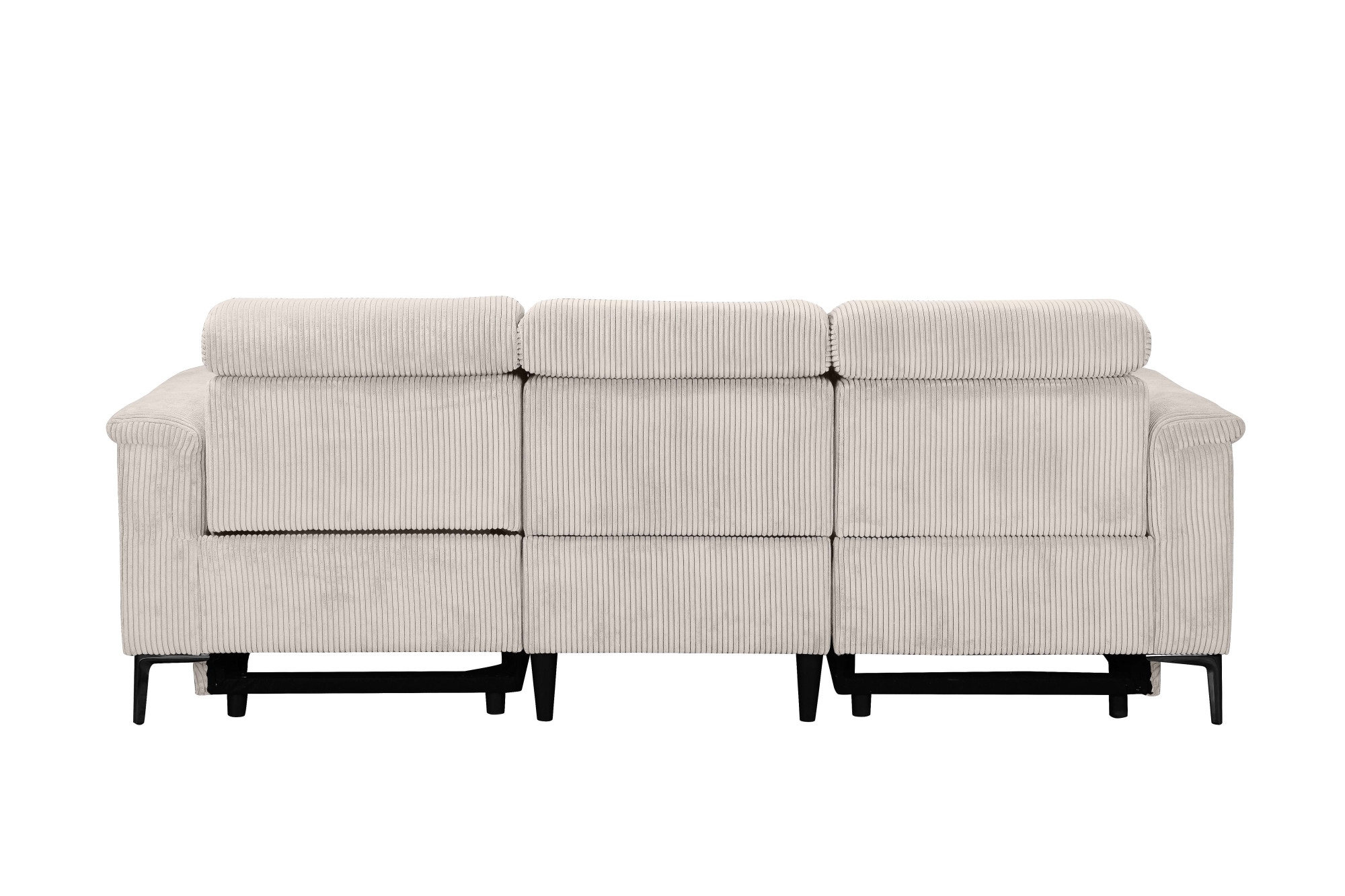 Home affaire 3-Sitzer »Lund Cord, mit manueller o. elektrischer Relaxfunktion in 2 Sitzen,« USB-C, Kopfteilverstellung, Breite 222 cm