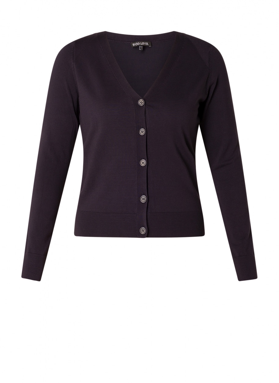 Base Level Curvy Cardigan »BAS-YVONNE« mit V-Ausschnitt und Knopfleiste