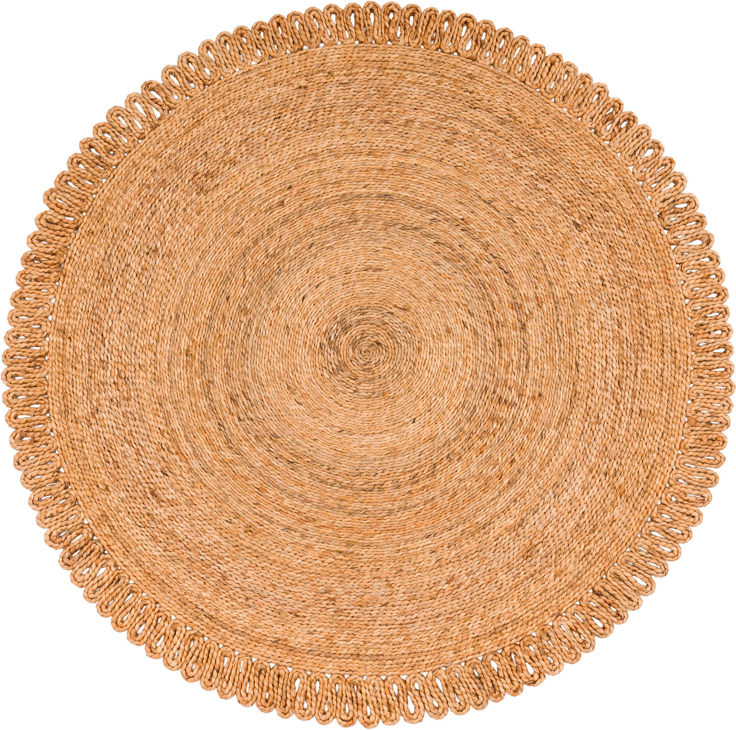 Paco Home Teppich »Viborg 596«, rund, 13 mm Höhe, handgefertigter Natur-Teppich, Jute, Modern, Boho, Ethno