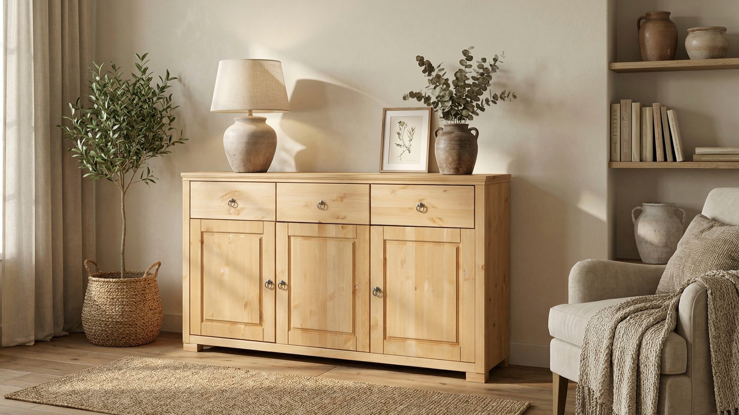 Image of GOODproduct Sideboard "Gotland" Kommode, Breite 147 cm, aus massiver Kiefer, FSC