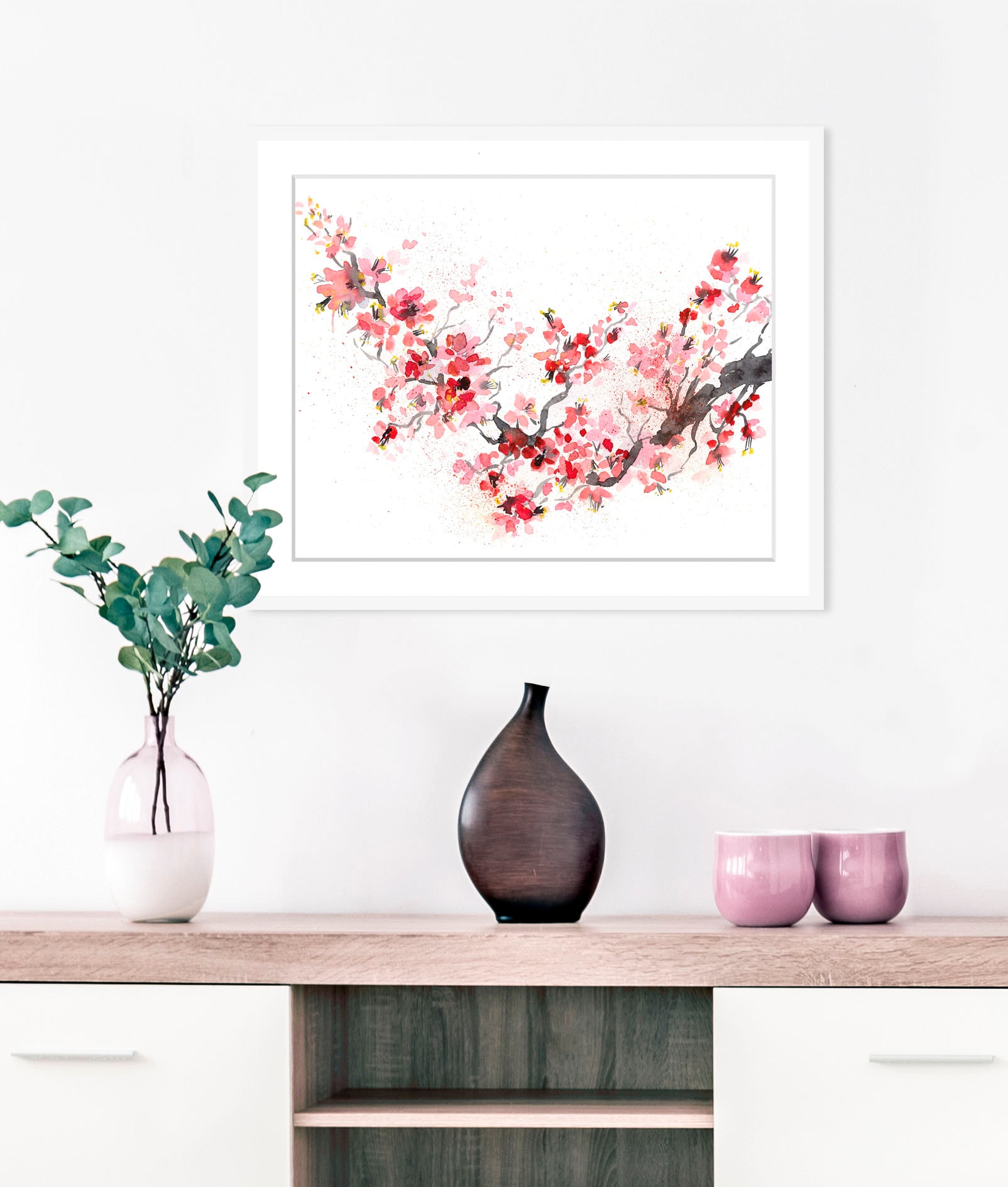 Image of queence Bild "Regina" Blätter Kunst Modern Pflanzen Pflanzenbilder HD Premium Poster-Druck inkl. Holzrahmen