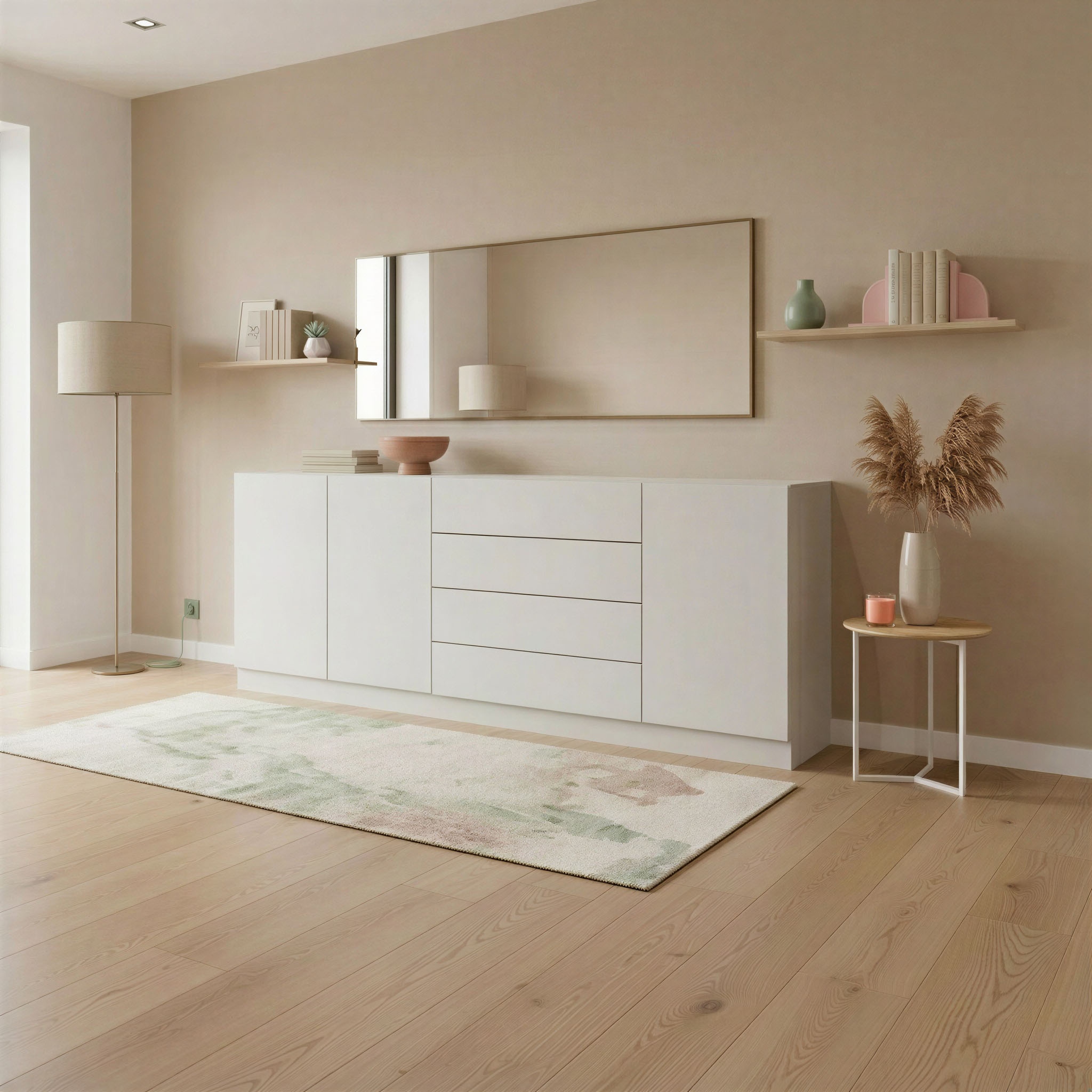 borchardt Möbel Buffet »Vaasa, Kommode mit 3 Türen und 4 Schubkästen auf Kugelführungen« Sideboard Breite 190 cm, Höhe 79 cm, mit Push-to-open-Funktion
