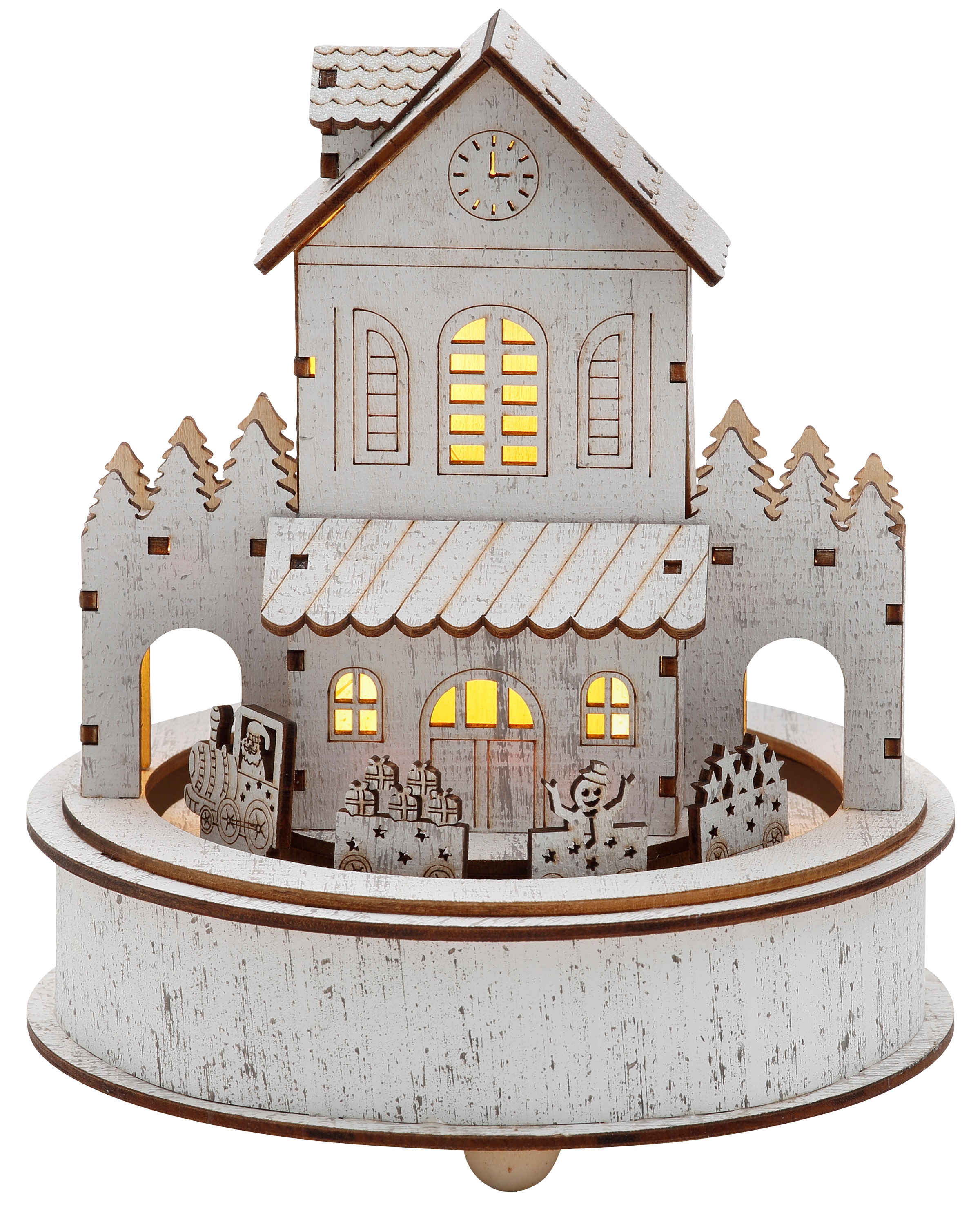 Image of Home affaire LED Dekoobjekt »Deko-Häuschen«, Warmweiss, mit LED-Beleuchtung und Musikwerk, Spieluhr, aus Holz bei Ackermann Versand Schweiz