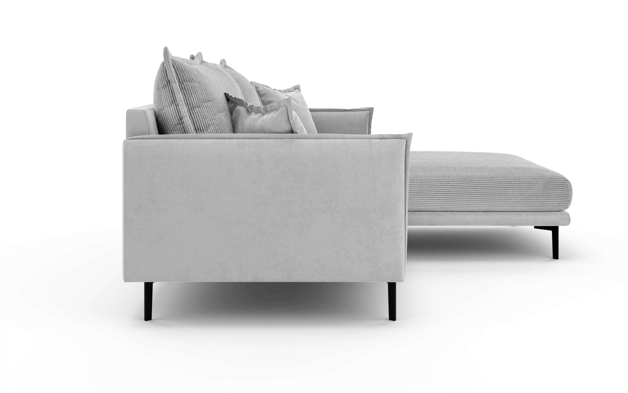 INOSIGN Ecksofa »ALEXANDRIA mit Recamiere rechts oder links bestellbar, moderne Bezüge«, L-Form mit Wellenunterfederung, Masse: B/H/T 246/86/190 cm