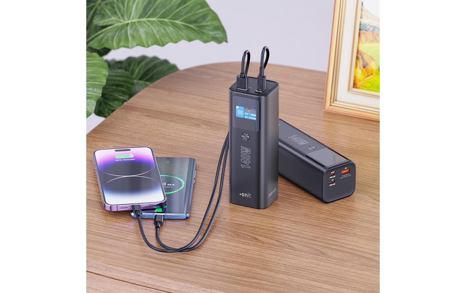 onit Banque d'énergie »Pro Block 27600 mAh PD« 27.600 mAh powerbank puissante au design compact avec trois ports de charge