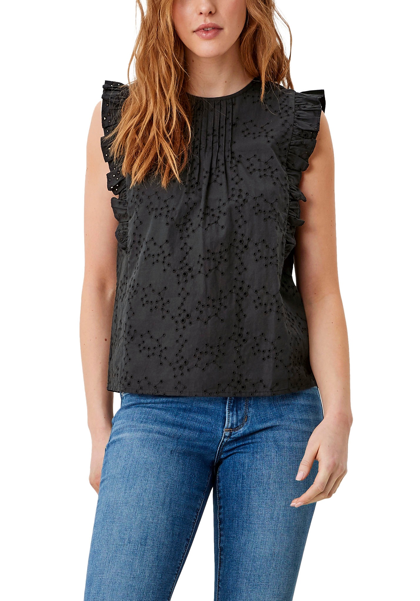 Image of s.Oliver Blusentop, mit Biesen am Ausschnitt und Volants im Schulterbereich bei Ackermann Versand Schweiz