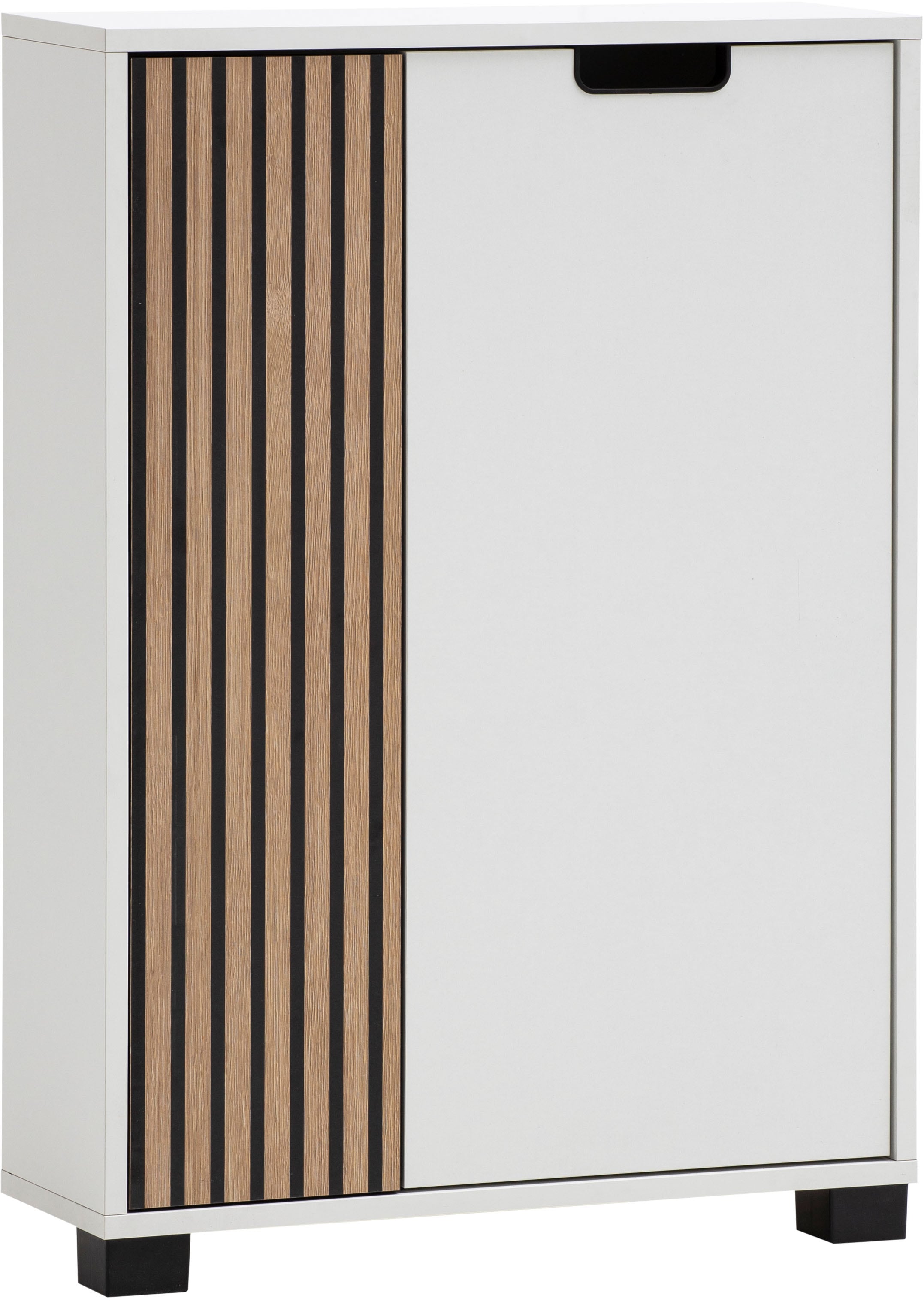 Image of Schildmeyer Midischrank "Ryker Highboard, Breite 59 cm" 1 Stk. tlg. Tür links in Akustik-Optik - Breite: 19,5 cm, rechts: 36,1 cm
