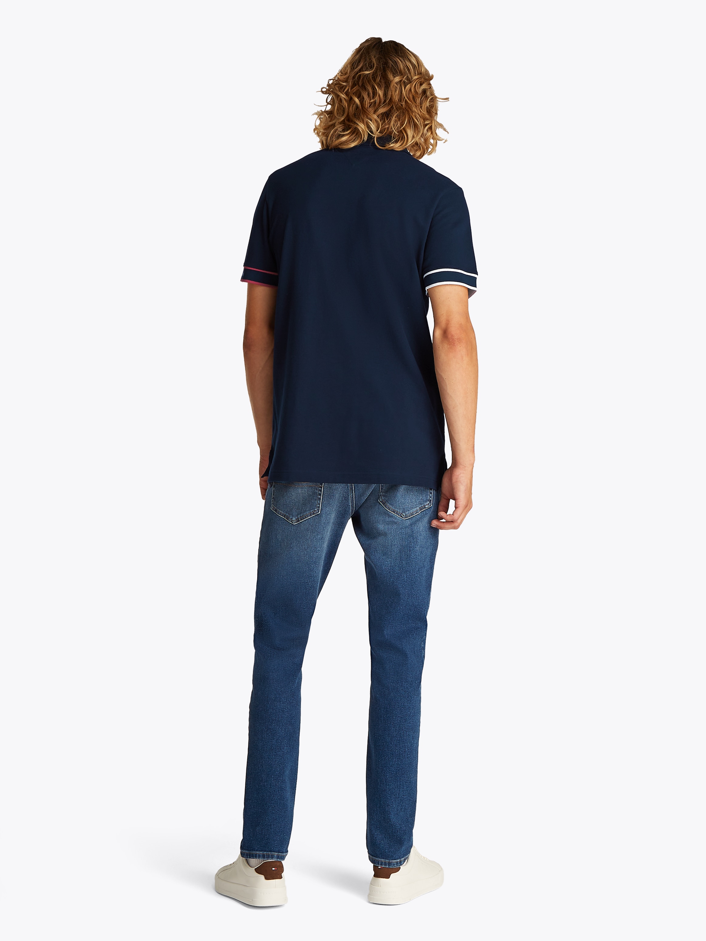 Tommy Jeans Poloshirt »TJM SLIM FLAG CUFF POLO EXT«