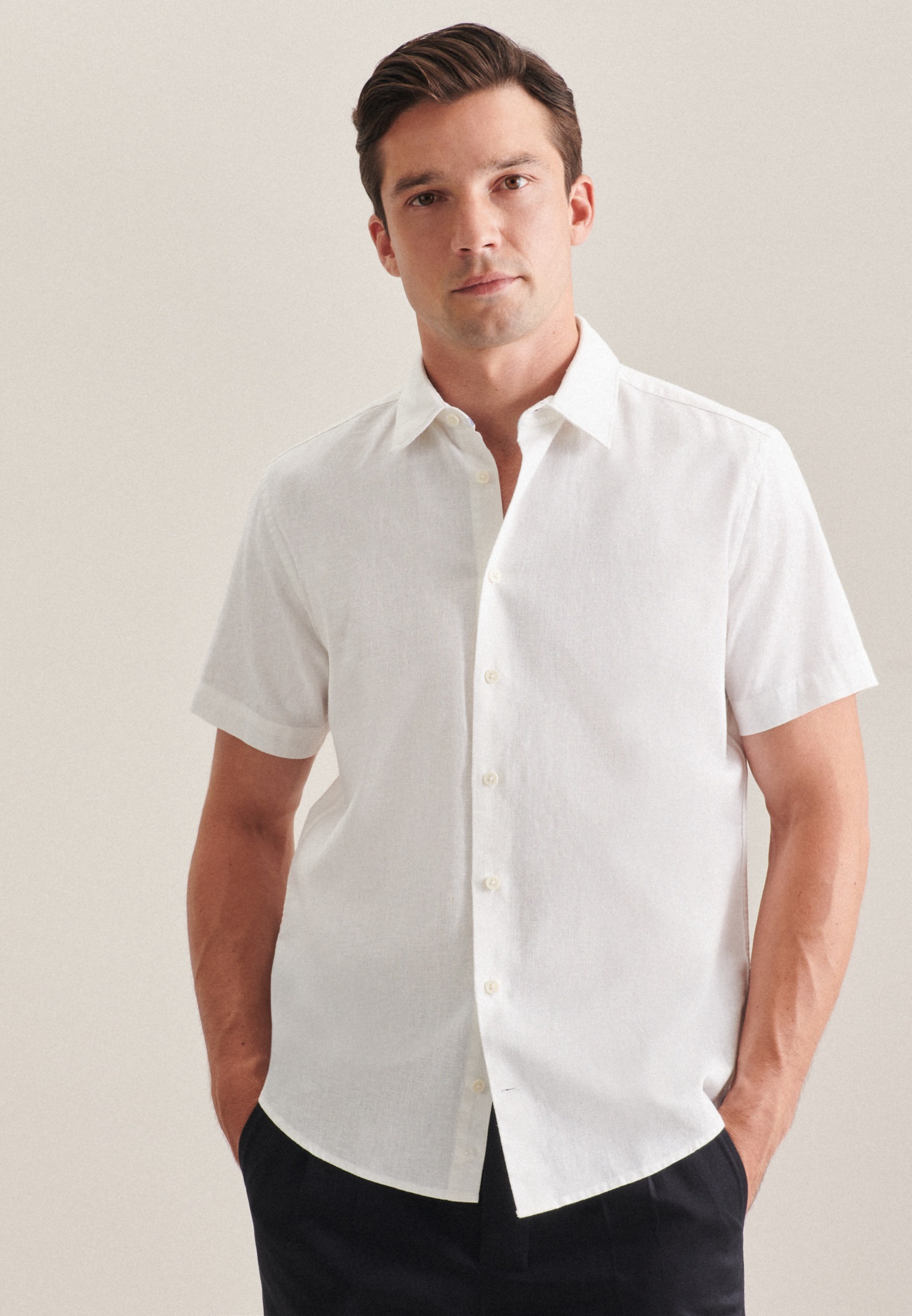 Image of seidensticker Businesshemd »Schwarze Rose«, Regular Kurzarm Kentkragen Uni bei Ackermann Versand Schweiz