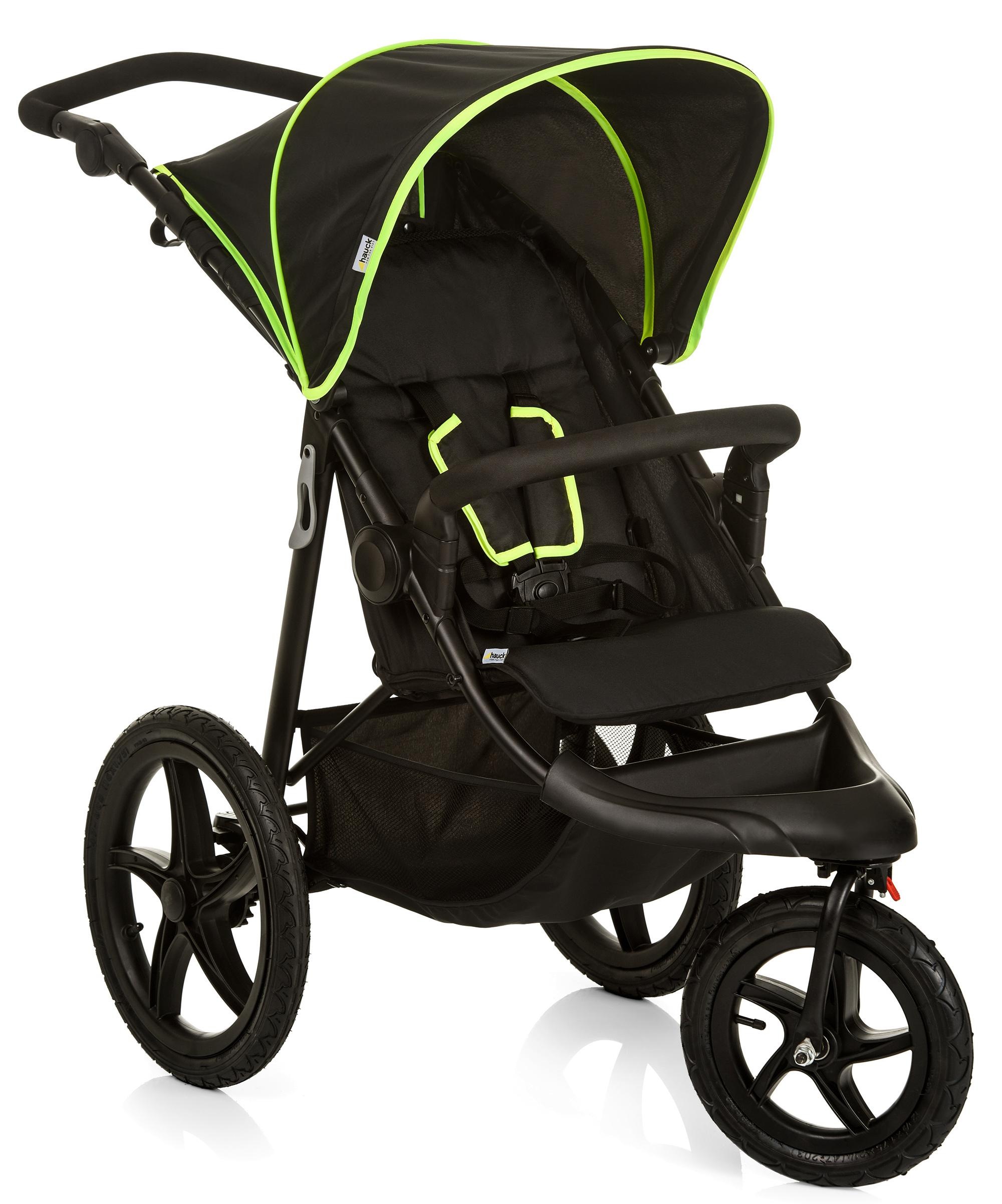 Image of Hauck Dreirad-Kinderwagen »Runner Black/Neon Yellow«, mit schwenk- und feststellbarem Vorderrad bei Ackermann Versand Schweiz