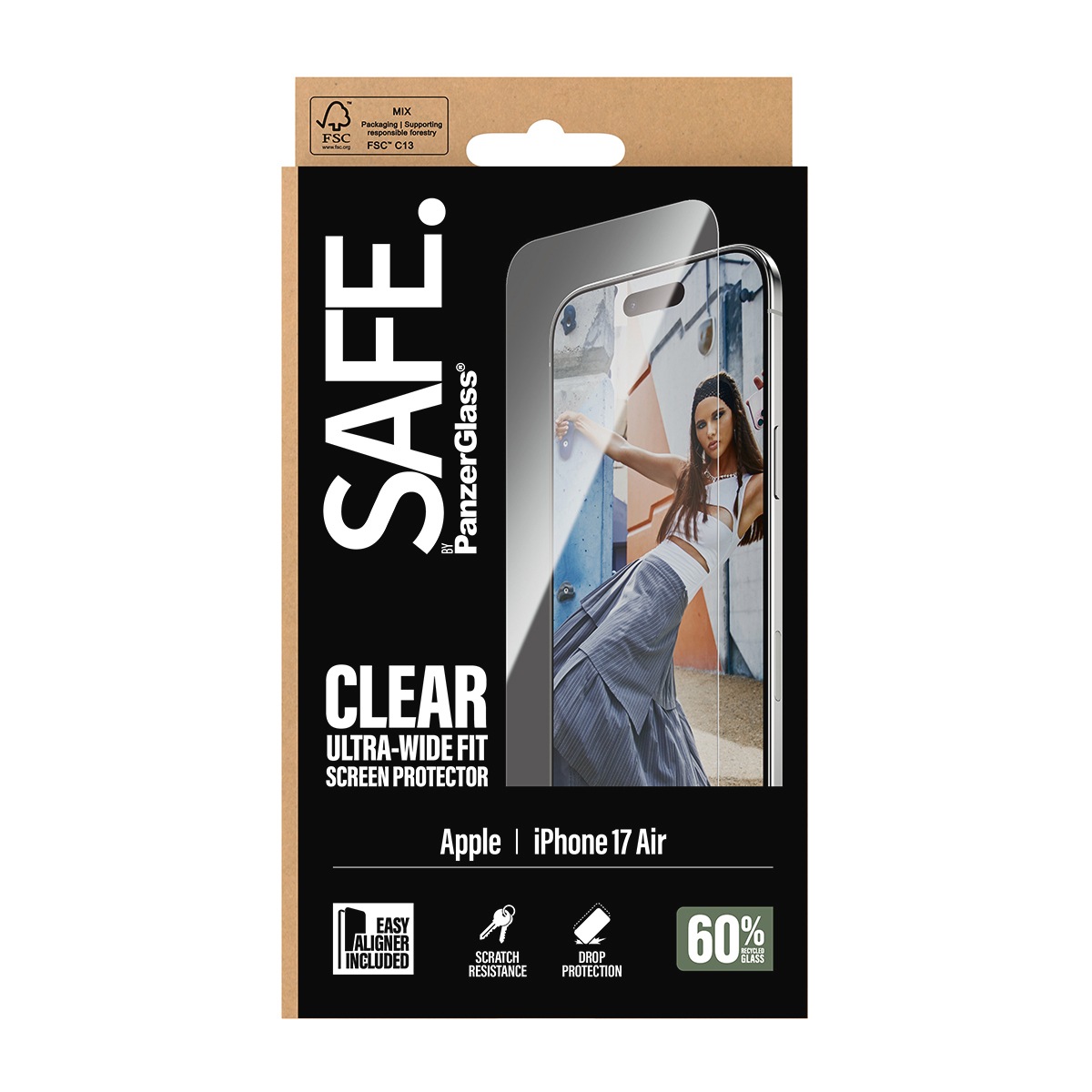 SAFE by PanzerGlass Displayschutzglas »Ultra-Wide Fit Screen Protector« für Apple iPhone Air Displayschutzfolie, Schutzfolie, Bildschirmschutz, kratz- & stossfest