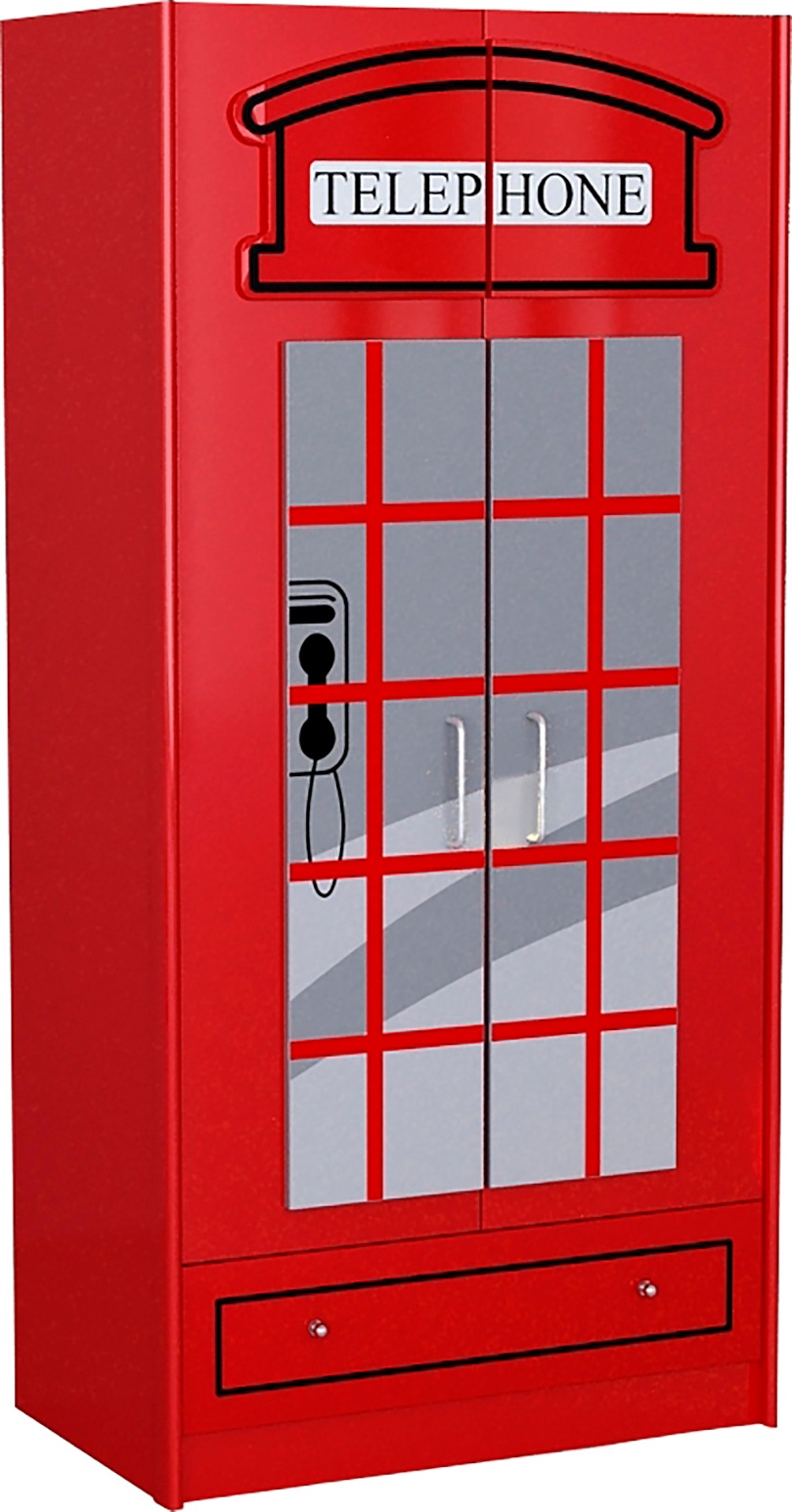 Image of Vipack Kinderkleiderschrank »London«, Schrank im Look einer Londoner Telefonzelle mit Schublade bei Ackermann Versand Schweiz