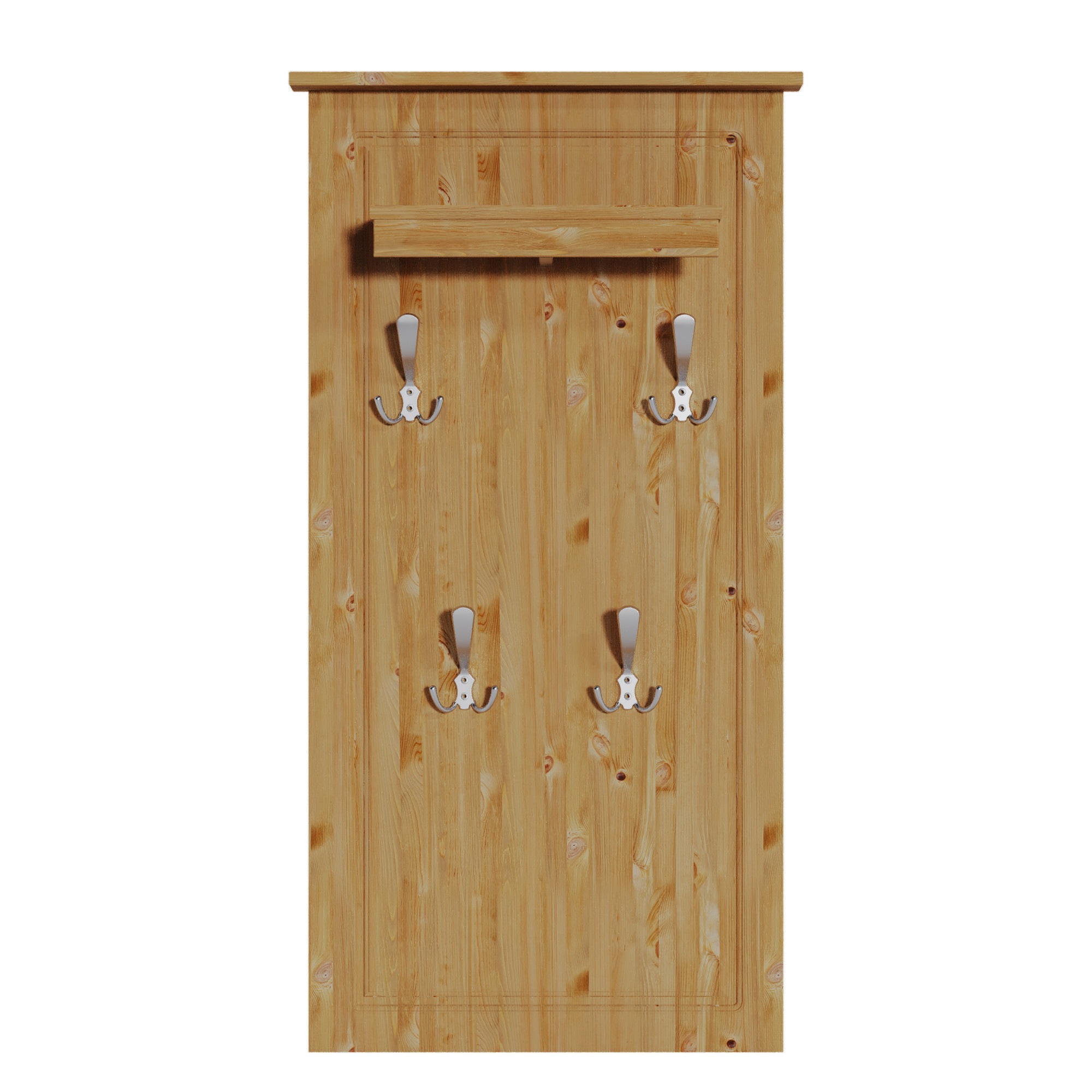 Image of GOODproduct Garderobenpaneel "Lukas, Paneel, Wandpaneel, Garderobe" aus massiver Kiefer, mit dekorativen Fräsungen, einer Ablage