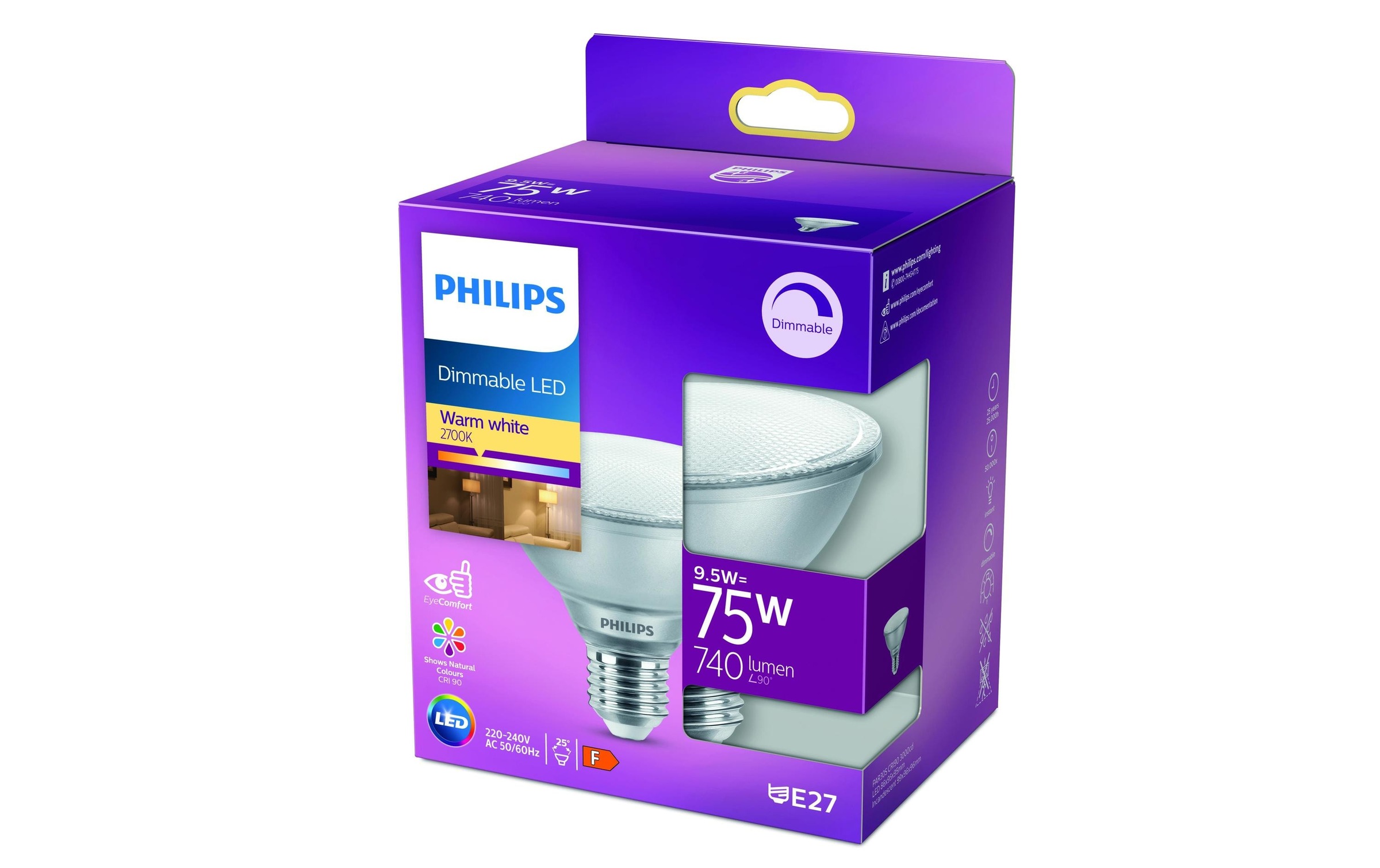 Philips LED-Leuchtmittel »LED Reflektor (75W),«, E27, Warmweiss