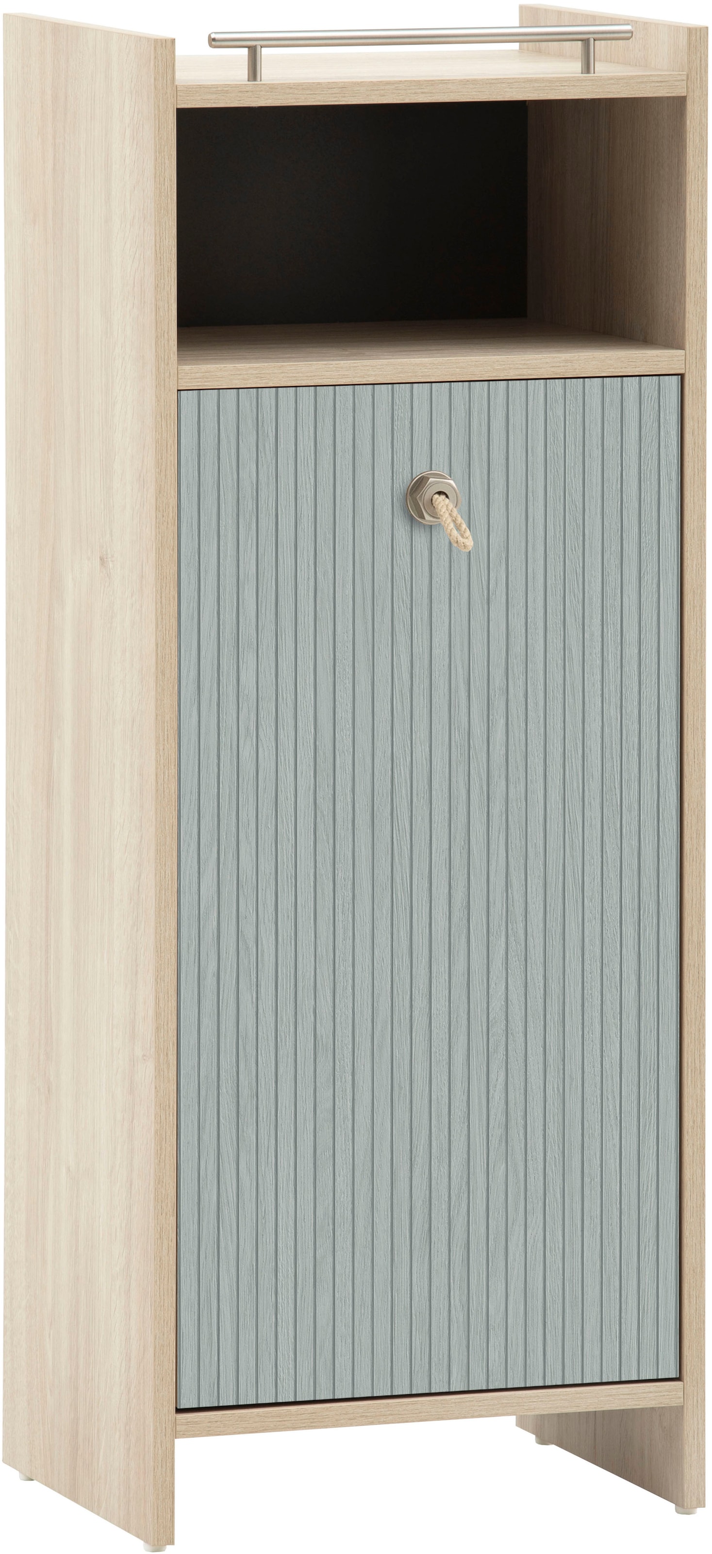 Image of Schildmeyer Midischrank "SONDERBY, 1 Tür & 1 offenes Fach, Höhe 104,2 cm, MADE IN GERMANY" 1 Stk. tlg. Seilgriffe im maritimen Look, MADE IN GERMANY