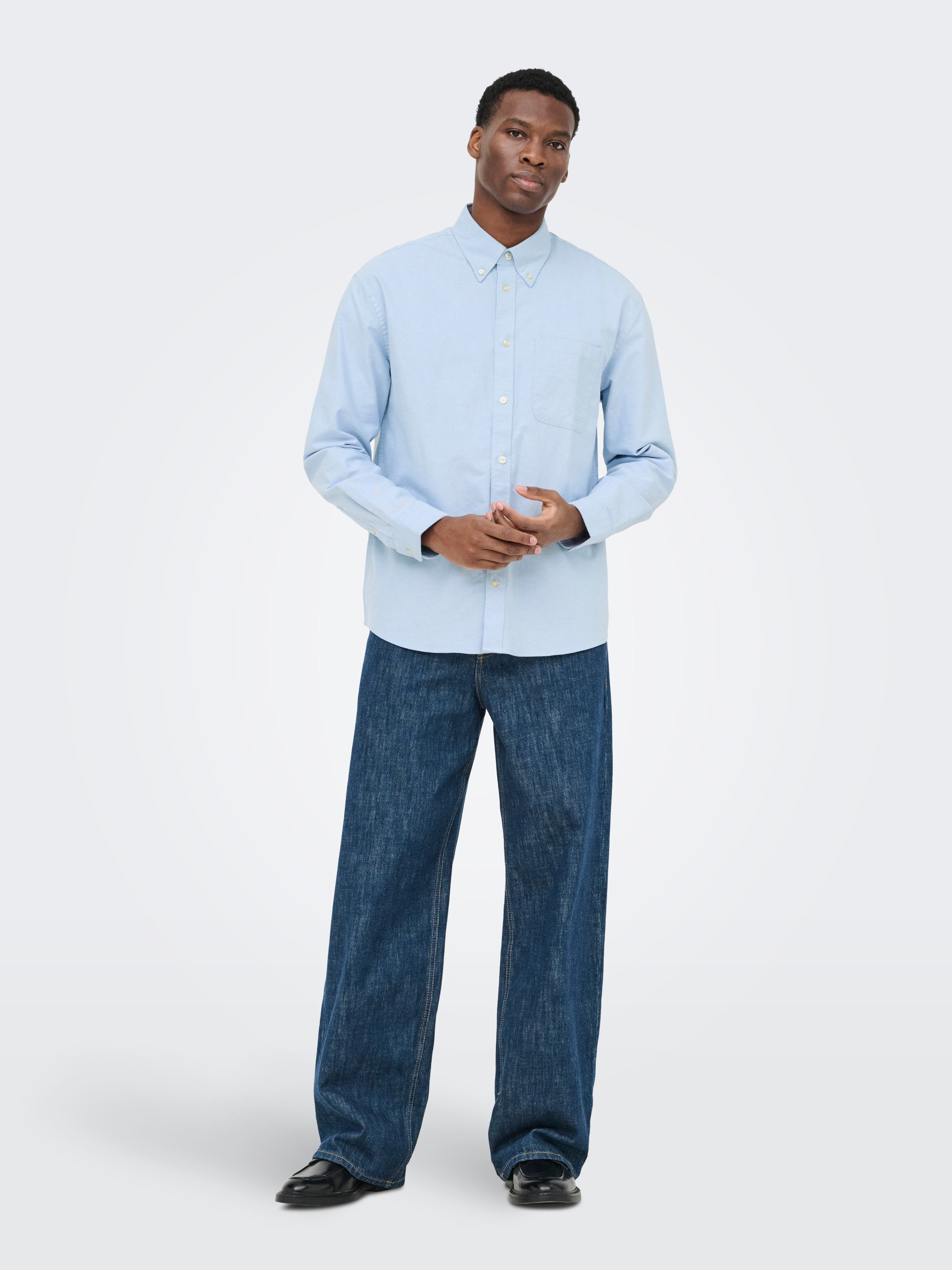 ONLY & SONS Chemise à manches longues »ONSOXFORD LS SHIRT FRML NOOS« Mélange de coton, coupe regular