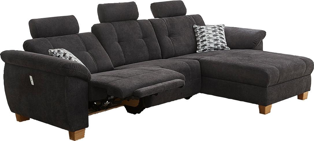 Jockenhöfer Gruppe Canapé d'angle »Savona L-Form, B: 299  cm« avec fonction relax électrique, USB, 2 coussins décoratifs & 3 appuie-têtes