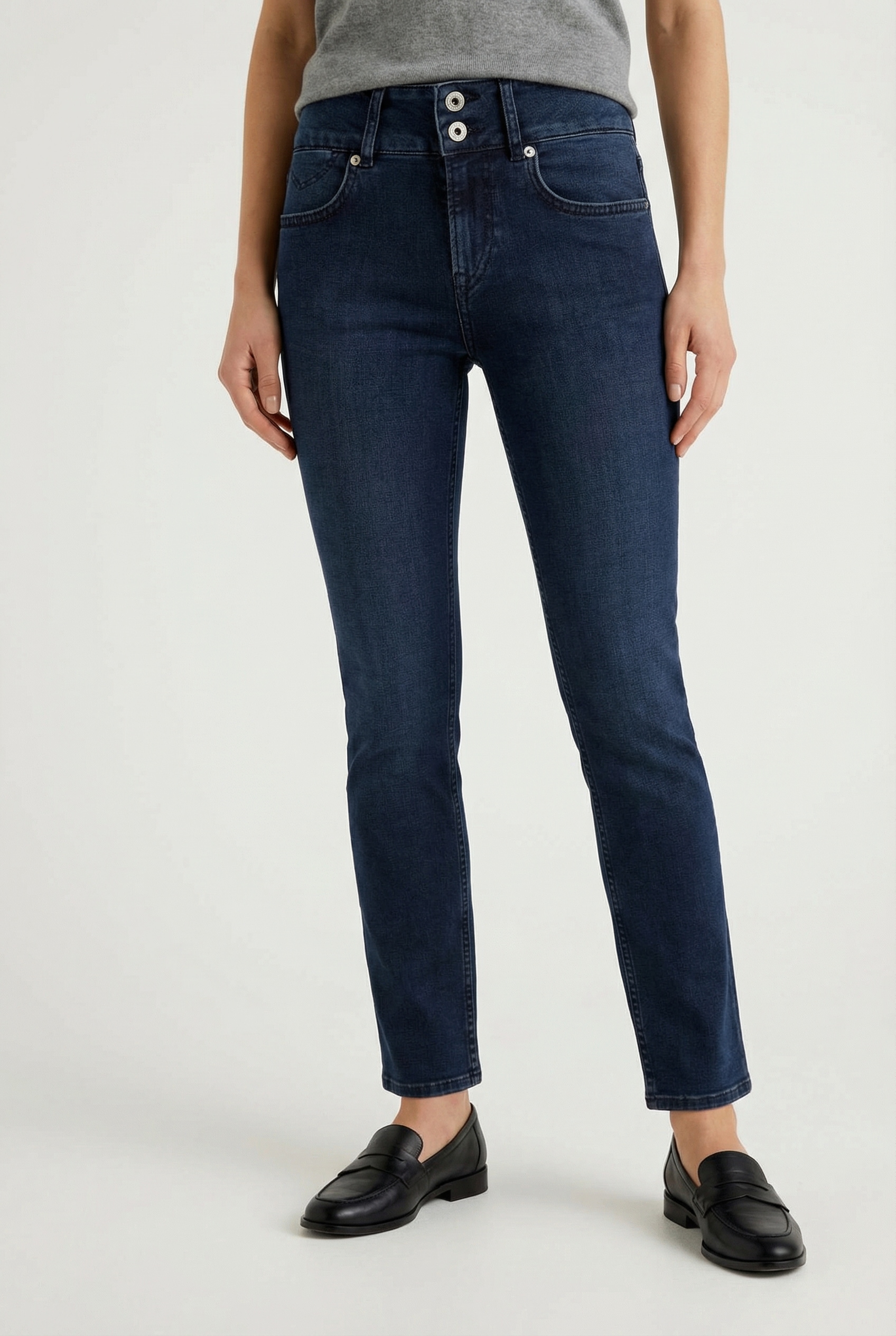 Image of Pepe Jeans Slim-fit-Jeans "GEN PUSH UP" mit doppeltem Knopfverschluss, Mid Waist