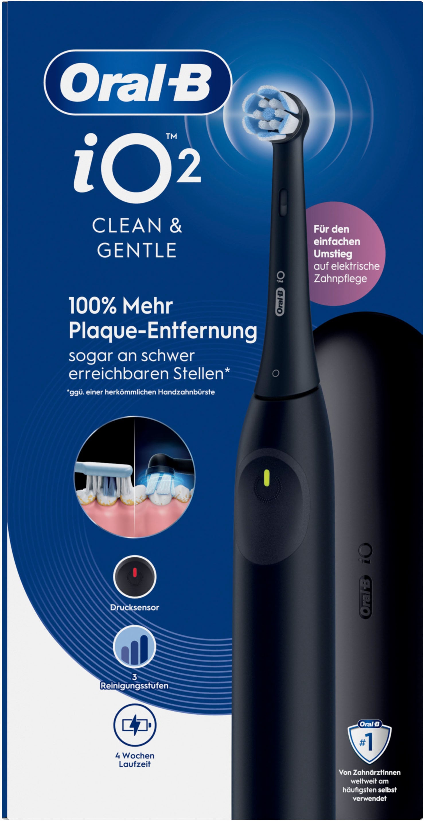 Oral-B Brosse à dents électrique »iO Series 2« 1 cuis Aufsteckbürsten pour un nettoyage en douceur, étui de voyage