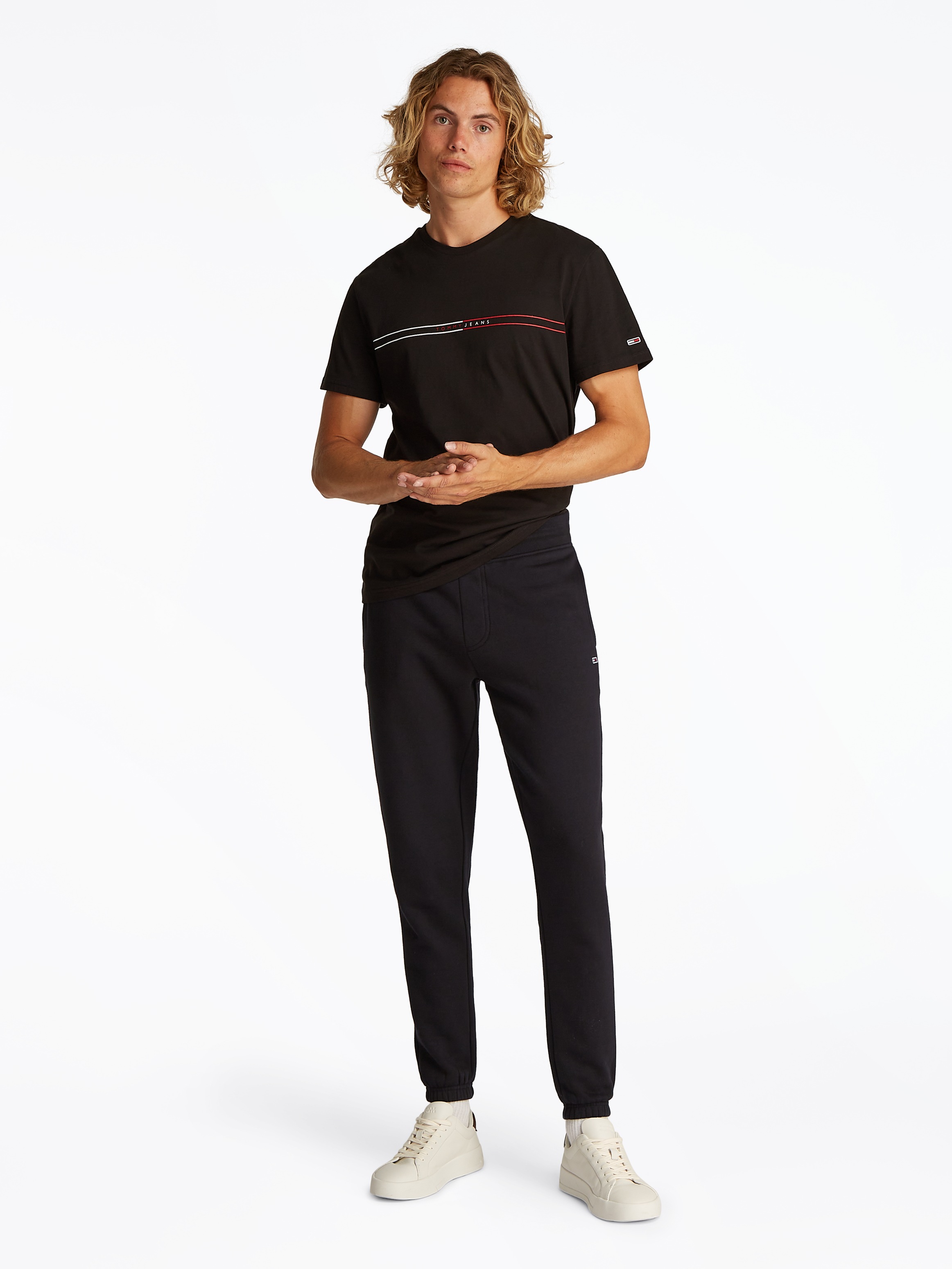 Tommy Jeans Sweathose »TJM SLIM S FLAG SWEATPANT«, Mit Kordelzug