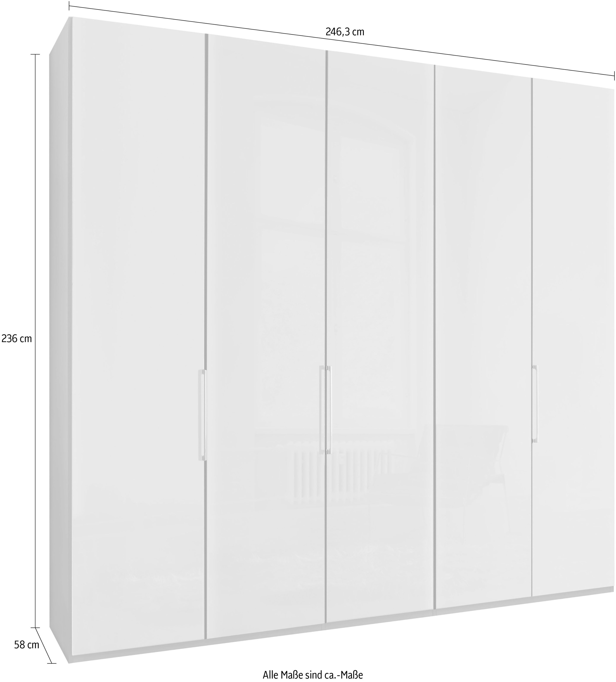 WIEMANN Armoire à portes pliantes »Monaco« mit Glasfront sowie hochwertige Beschläge