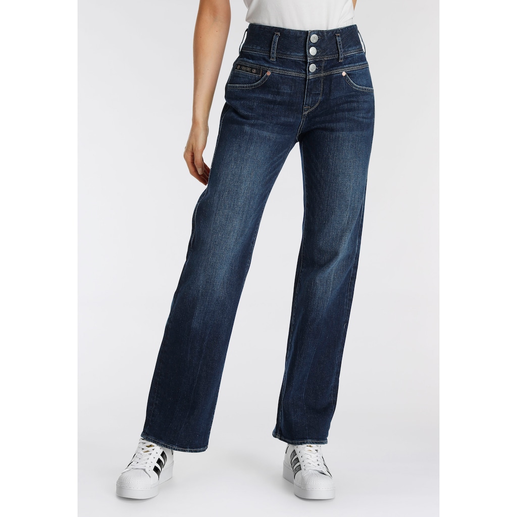 Herrlicher Straight-Jeans »RAYA«, mit seitlichen Keileinsätzen für eine streckende Wirkung